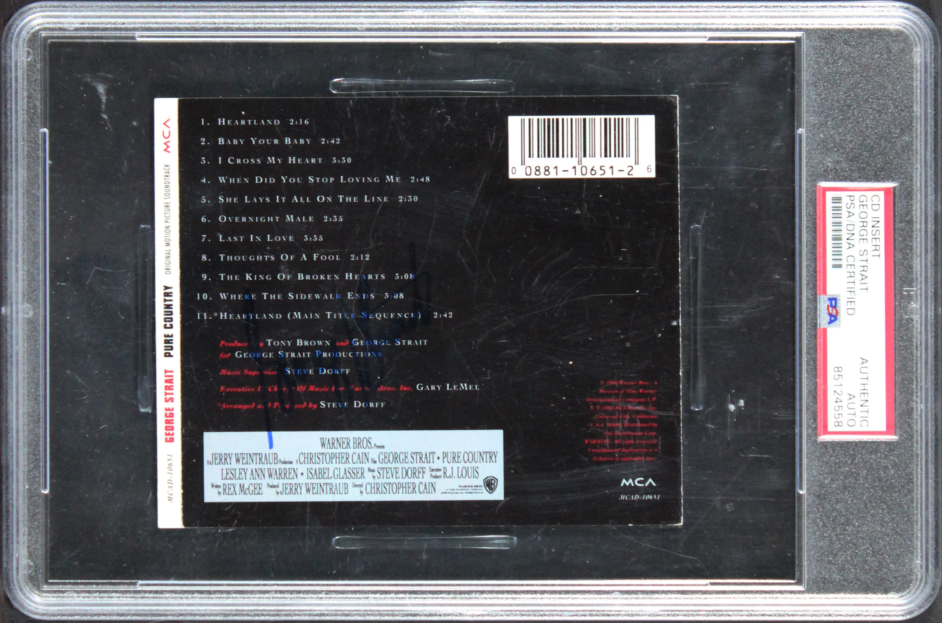 George Strait Authentic Signed Pure Country Cd Insert Auto 10! PSA/DNA Slabbed - Image 2