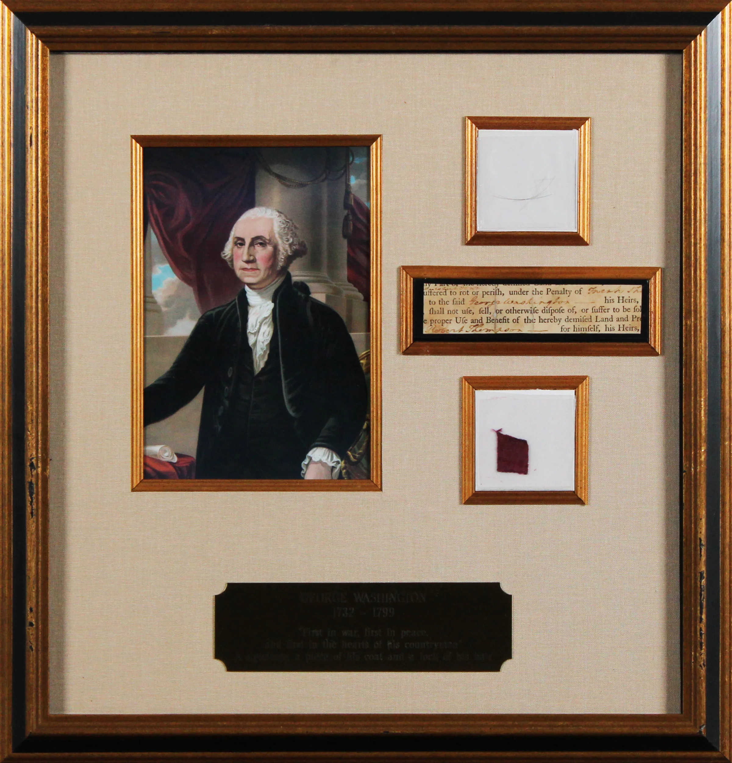 George Washington Signed 1x4.5 Cut Signature Framed Display JSA #Y18072 - Image 2