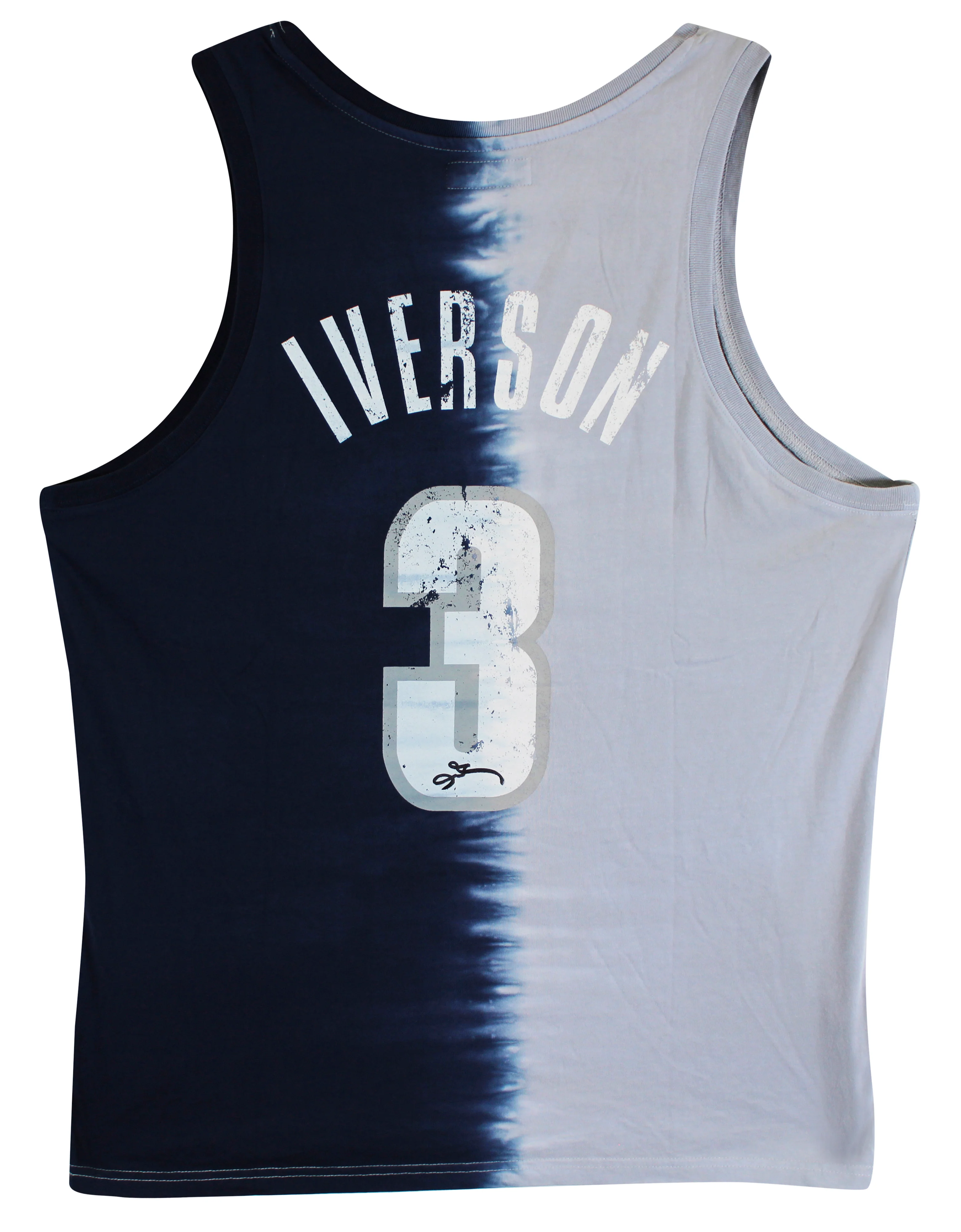 Georgetown Allen Iverson Signed Tie Dye Cotton M&N Tank Jersey BAS Witnessed - Image 3