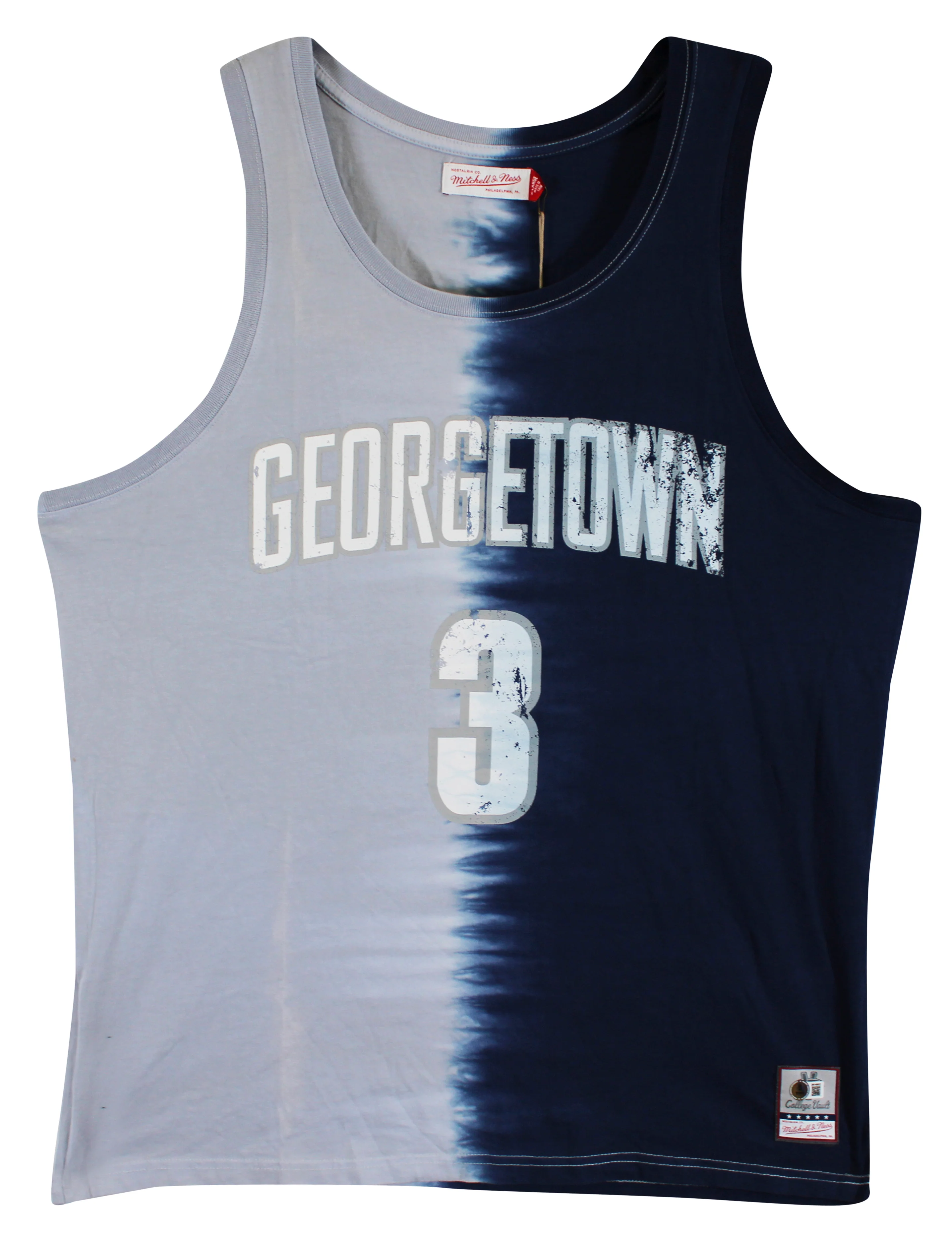 Georgetown Allen Iverson Signed Tie Dye Cotton M&N Tank Jersey BAS Witnessed - Image 5