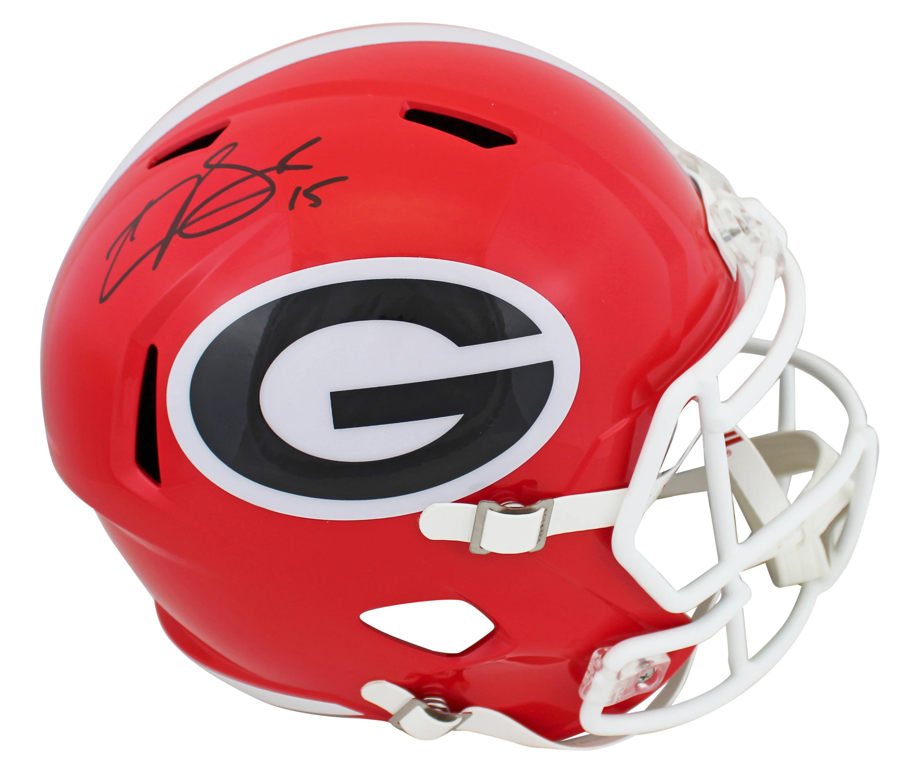 Georgia Carson Beck Authentic Signed Full Size Speed Rep Helmet BAS Witnessed - Image 2