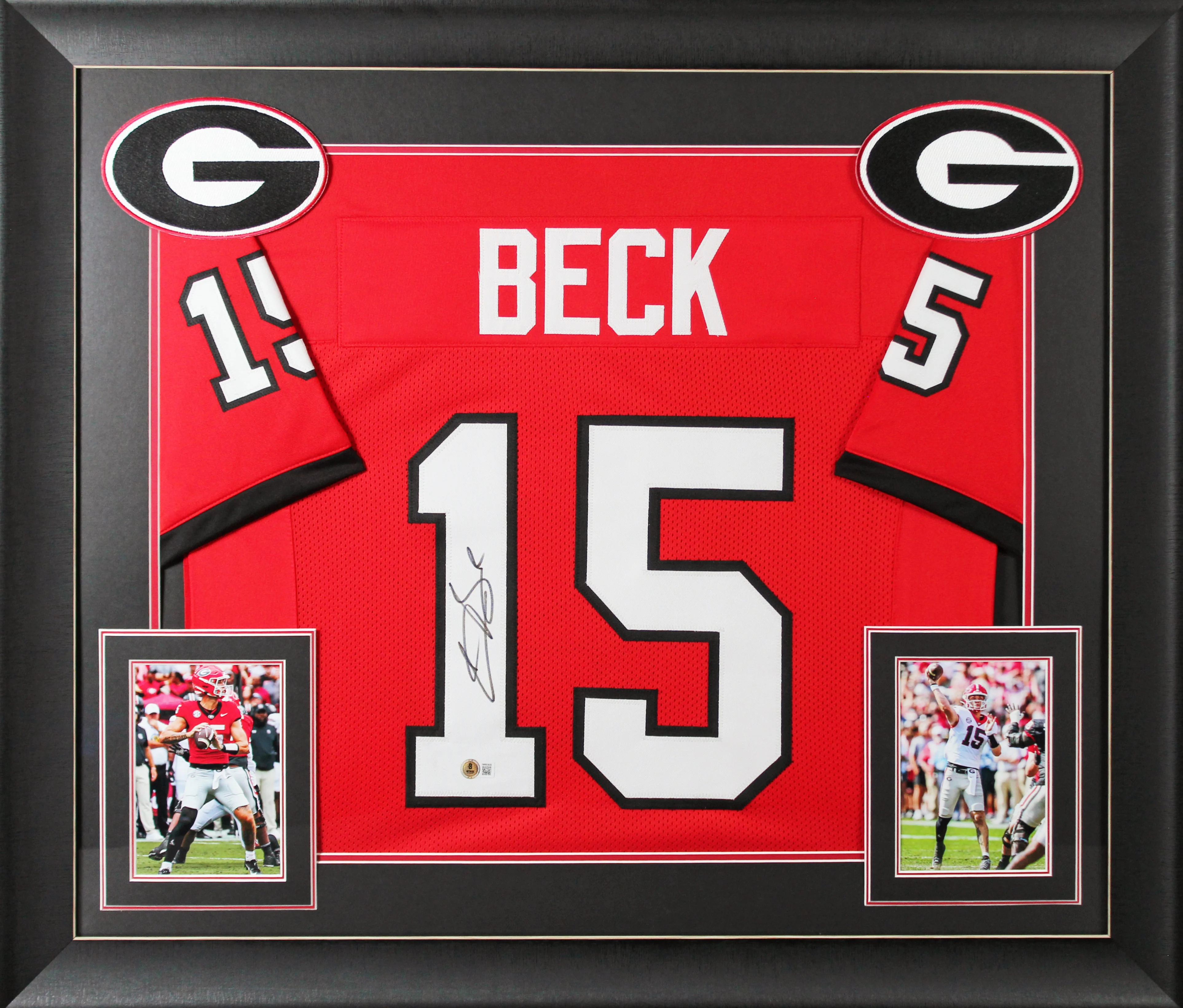Georgia Carson Beck Authentic Signed Red Pro Style Framed Jersey BAS Witnessed - Image 2