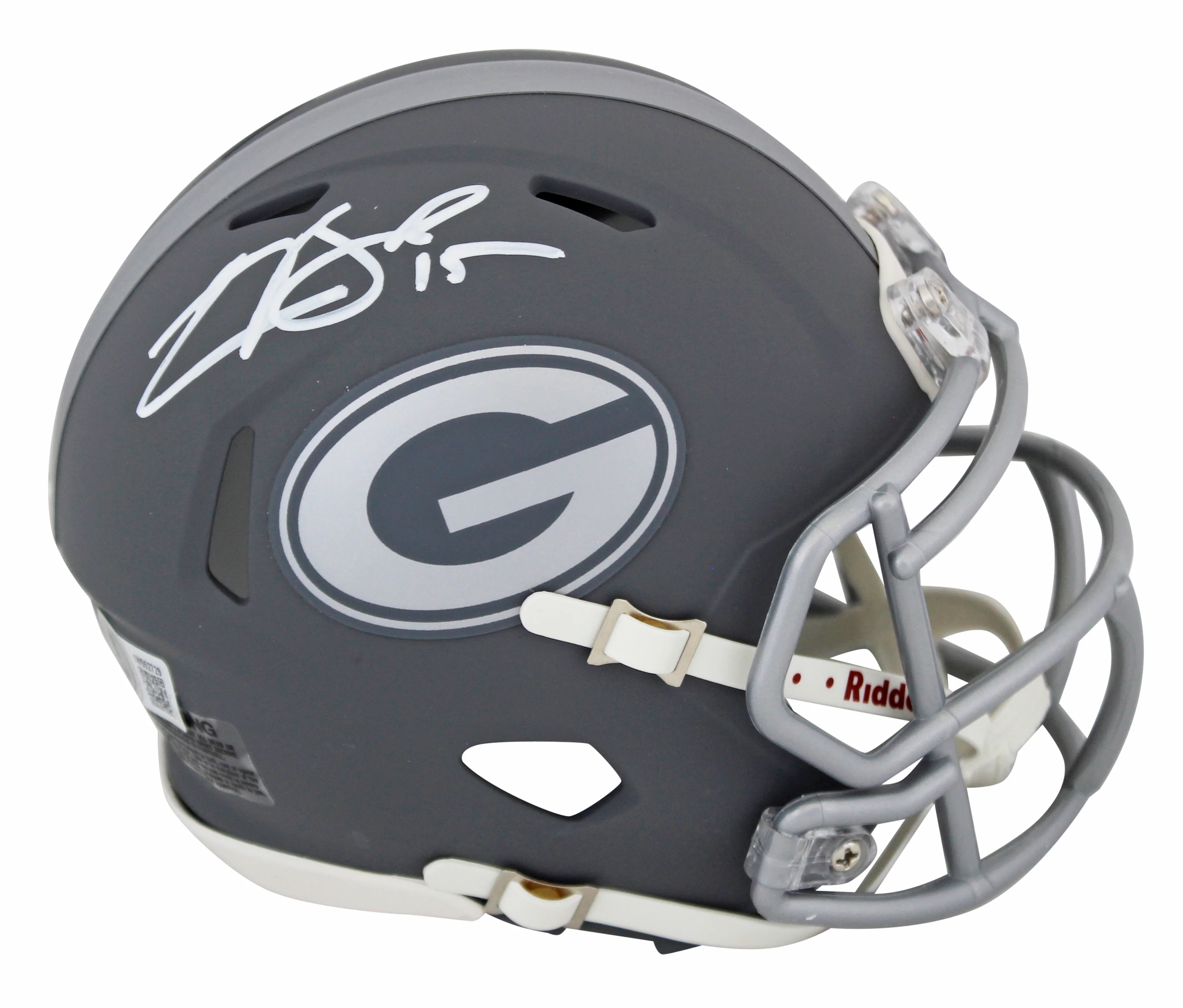 Georgia Carson Beck Authentic Signed Slate Speed Mini Helmet BAS Witnessed - Image 2