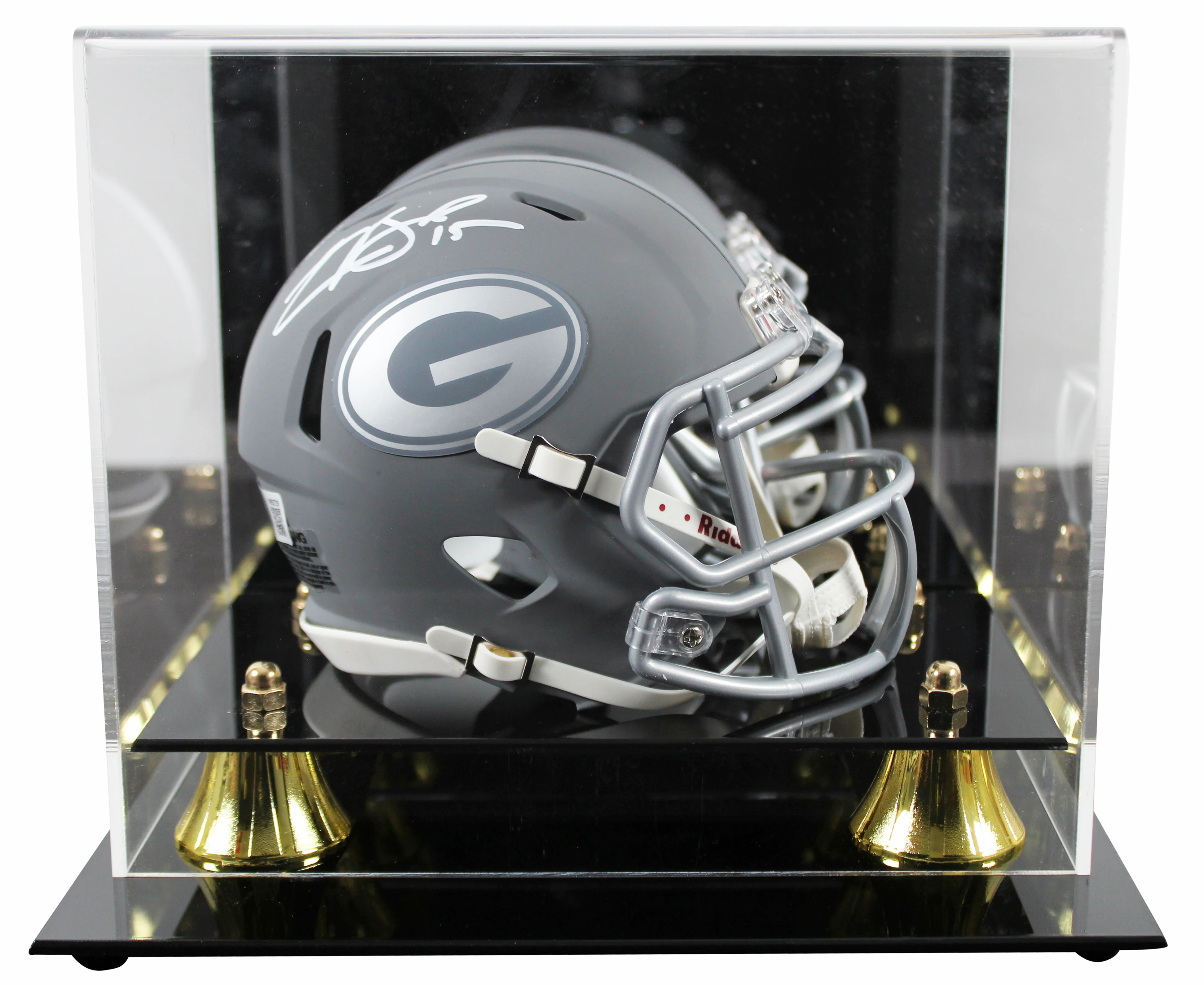 Georgia Carson Beck Authentic Signed Slate Speed Mini Helmet w/ Case BAS Witness - Image 2