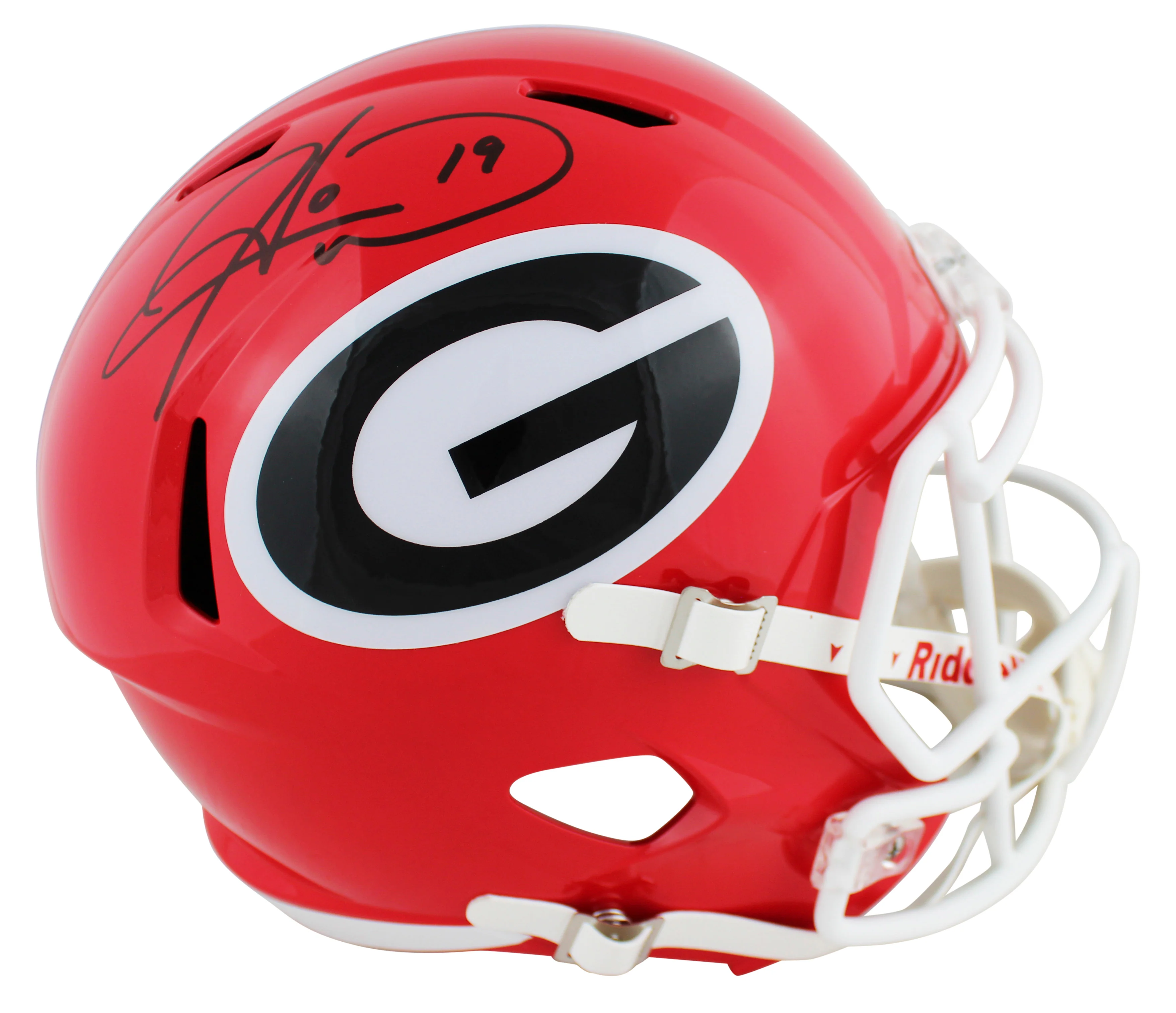 Georgia Hines Ward Signed Full Size Speed Rep Helmet W/ Case BAS Witnessed - Image 3