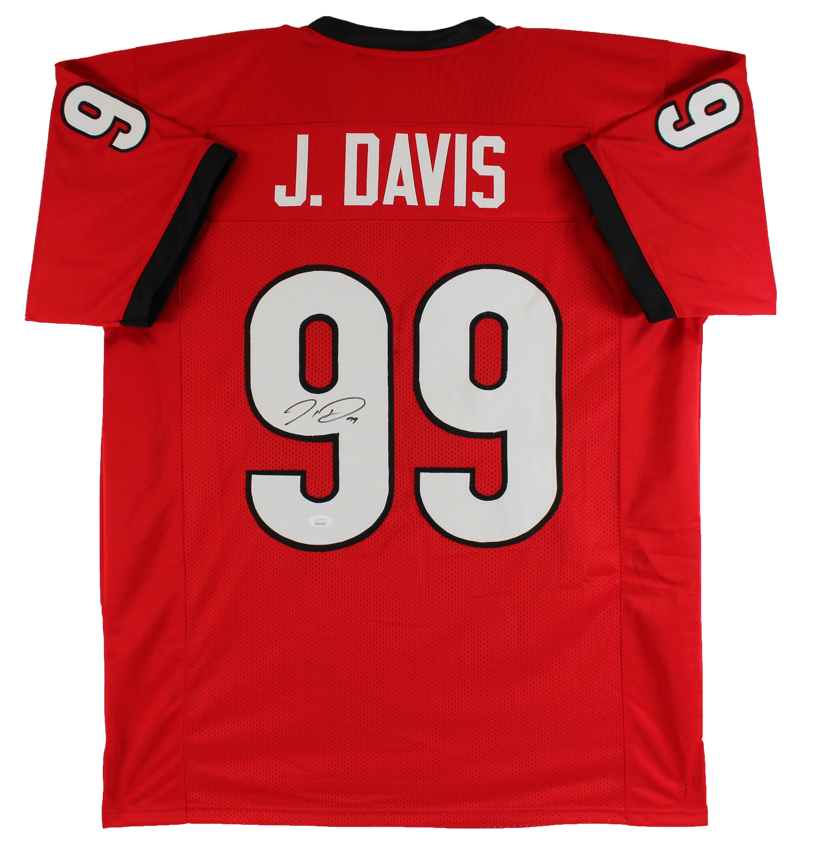Georgia Jordan Davis Authentic Signed Red Pro Style Jersey JSA Witness - Image 2