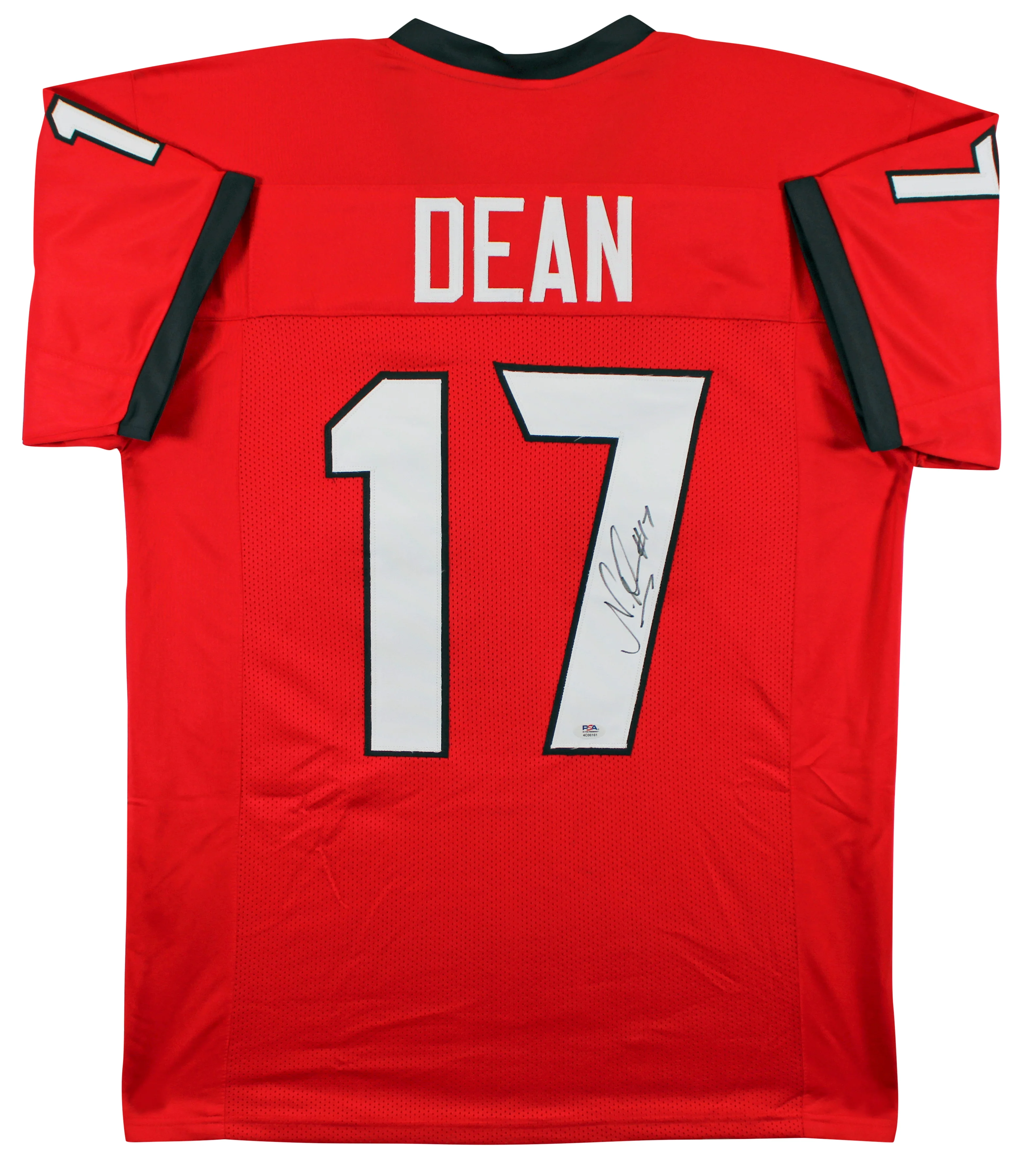Georgia Nakobe Dean Authentic Signed Red Pro Style Jersey PSA/DNA Itp - Image 2
