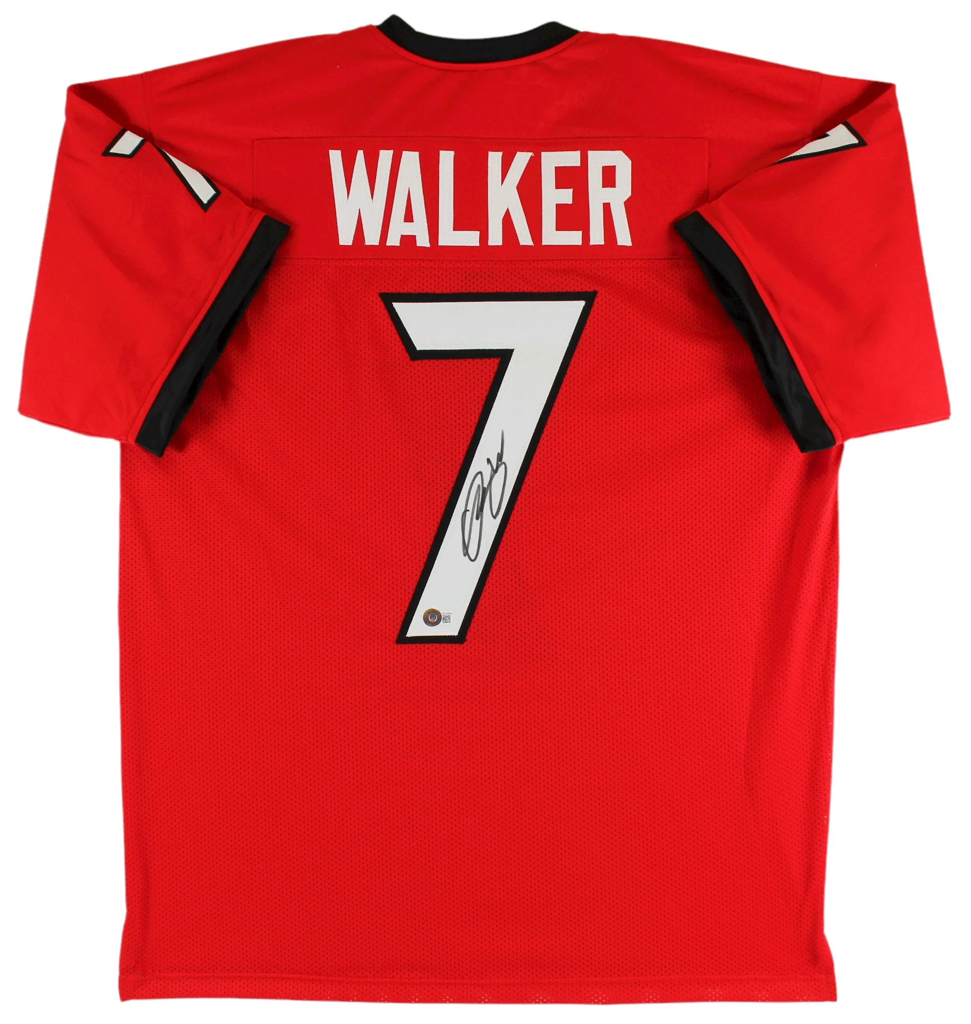 Georgia Quay Walker Authentic Signed Red Pro Style Jersey BAS Witnessed - Image 2