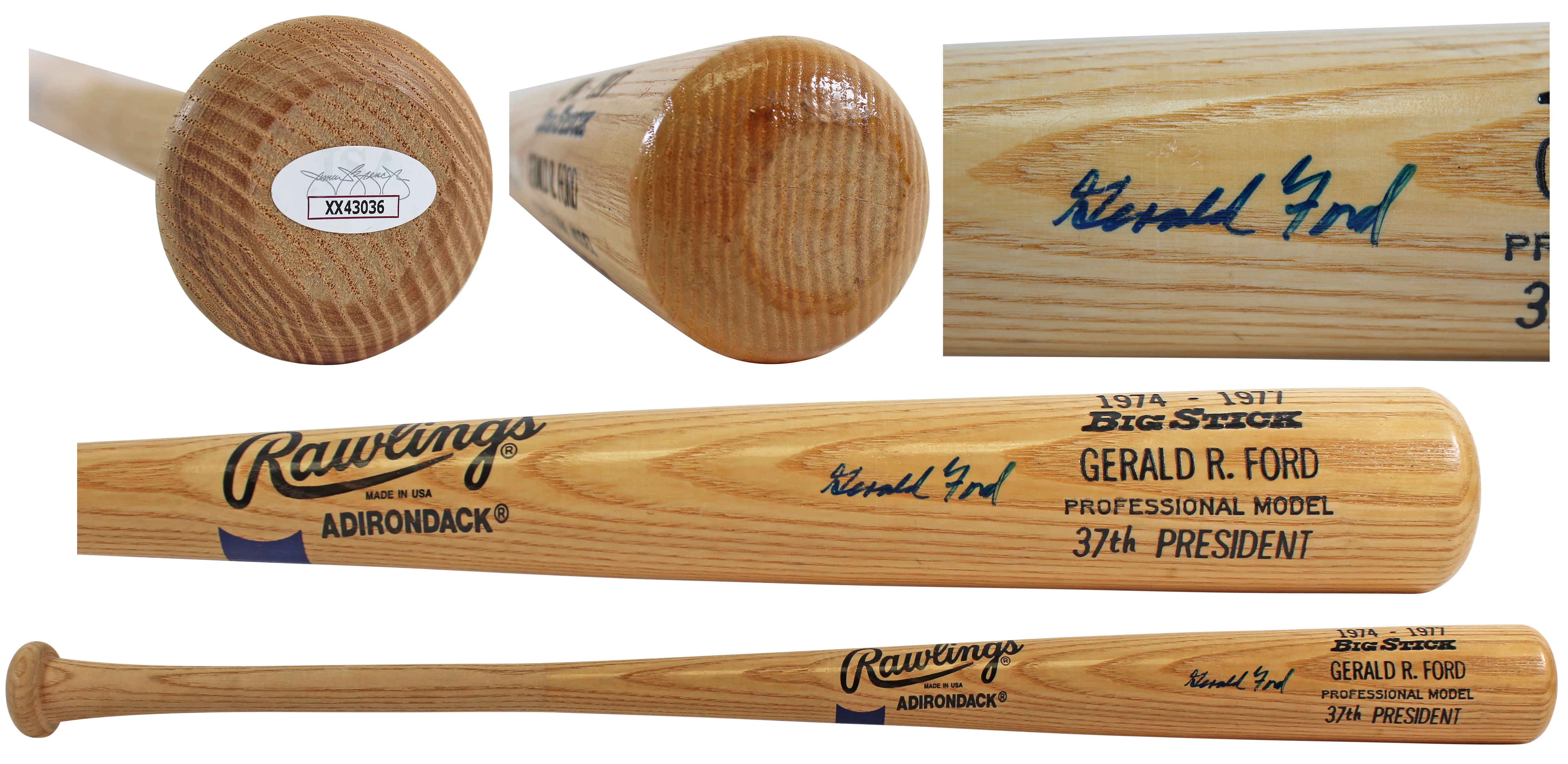 Gerald Ford Authentic Signed Rawlings Adirondack Big Stick Bat JSA #XX43036 - Image 2