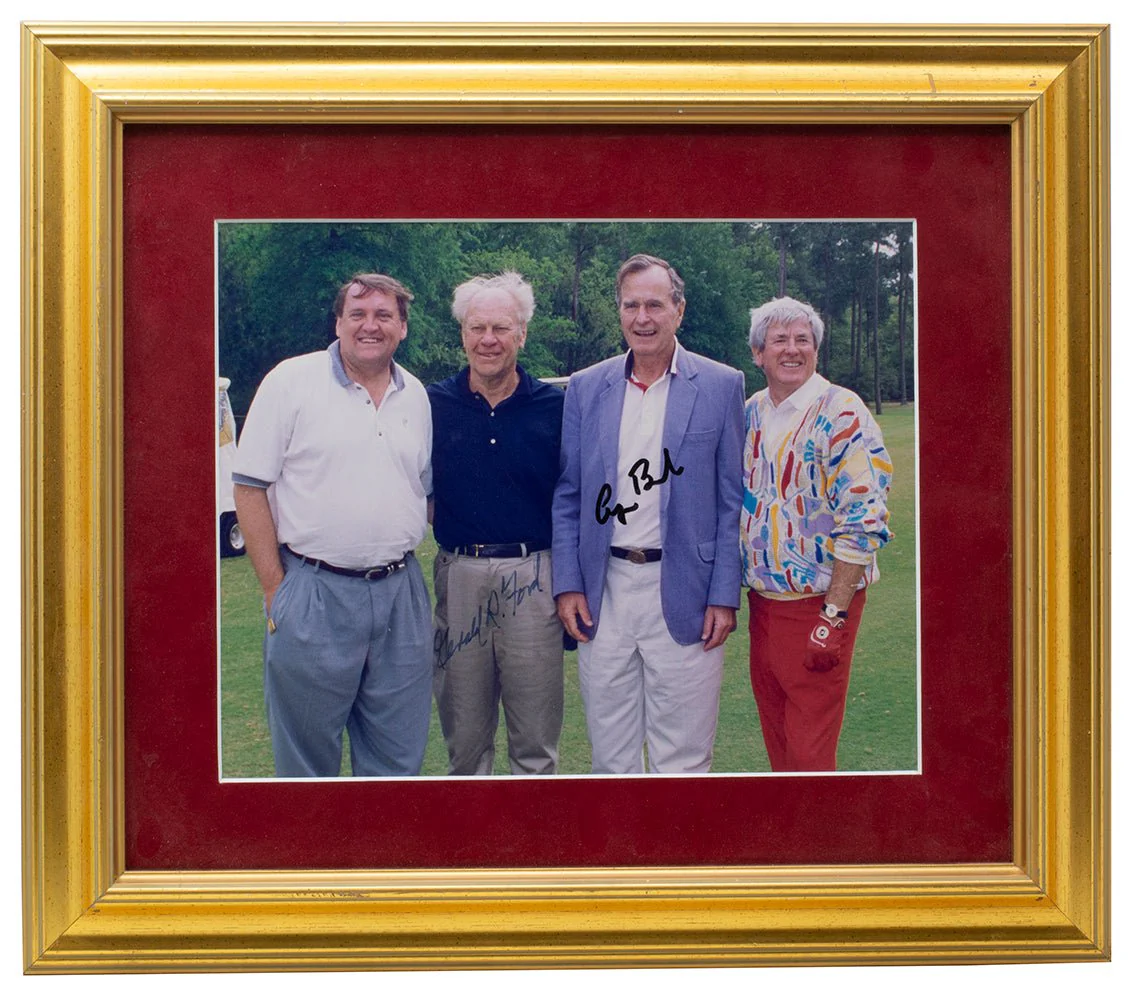 Gerald Ford George H. Bush Signed Framed 8x10 Photo BAS LOA