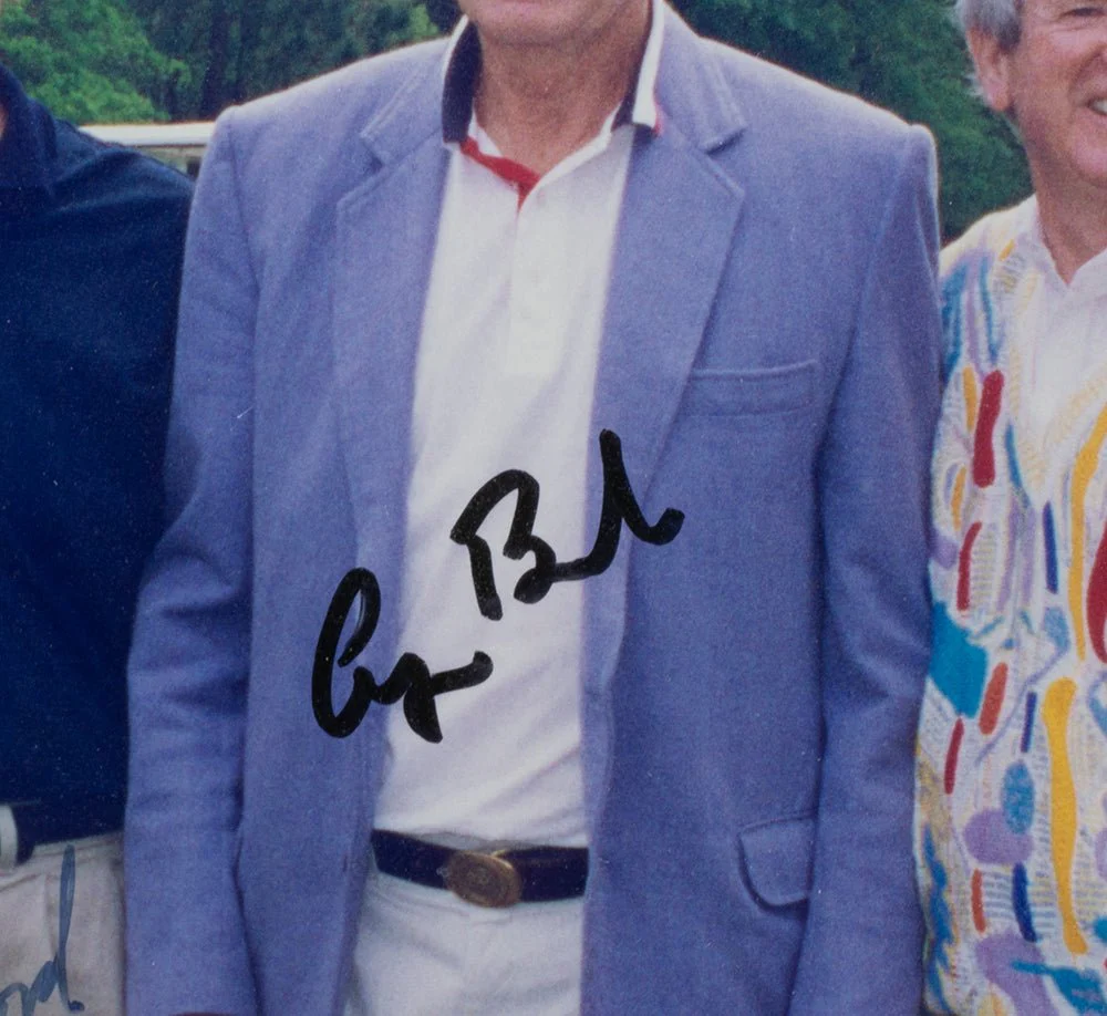 Gerald Ford George H. Bush Signed Framed 8x10 Photo BAS LOA - Image 2