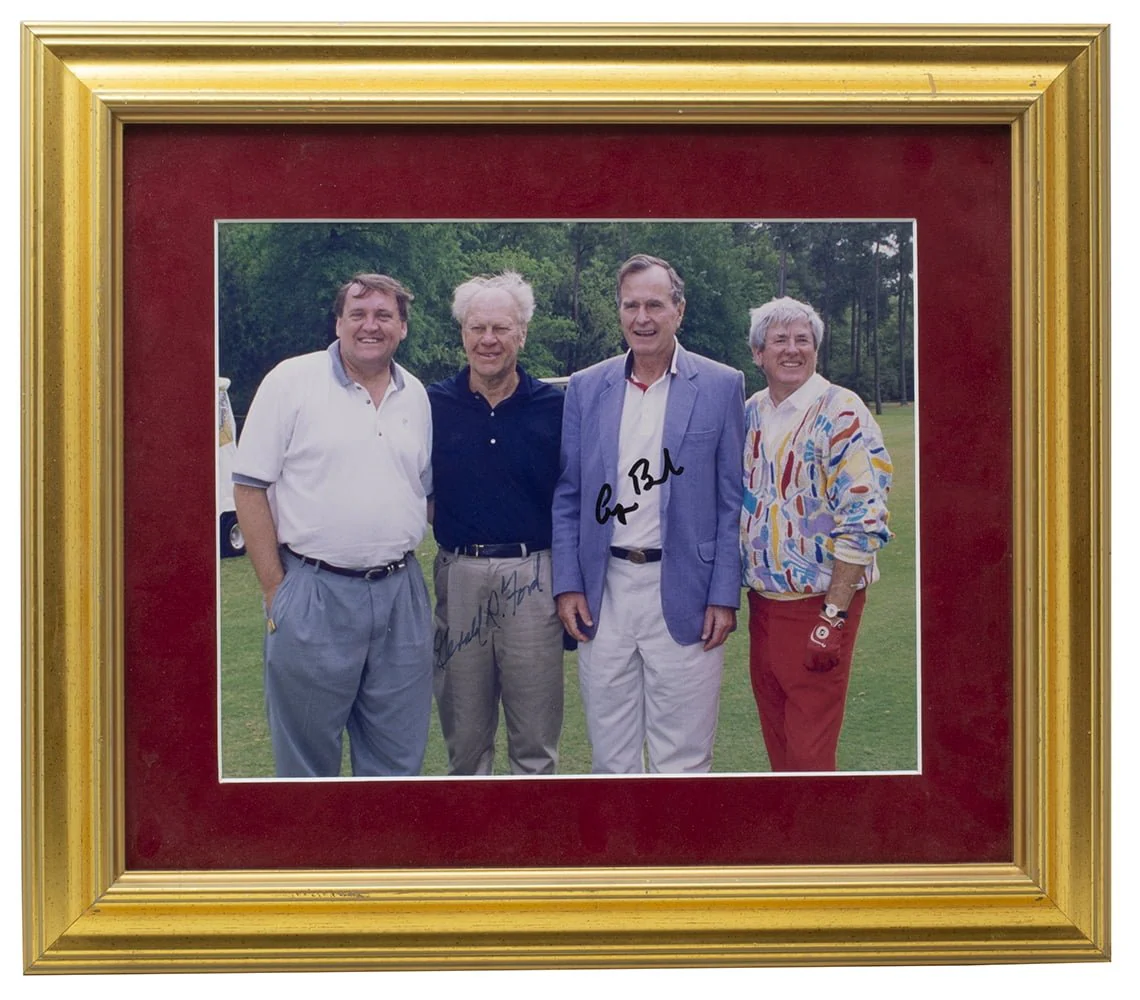 Gerald Ford George H. Bush Signed Framed 8x10 Photo BAS LOA - Image 6