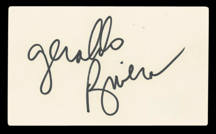 Geraldo Rivera Authentic Signed 3x5 Index Card Autographed BAS #BV00146