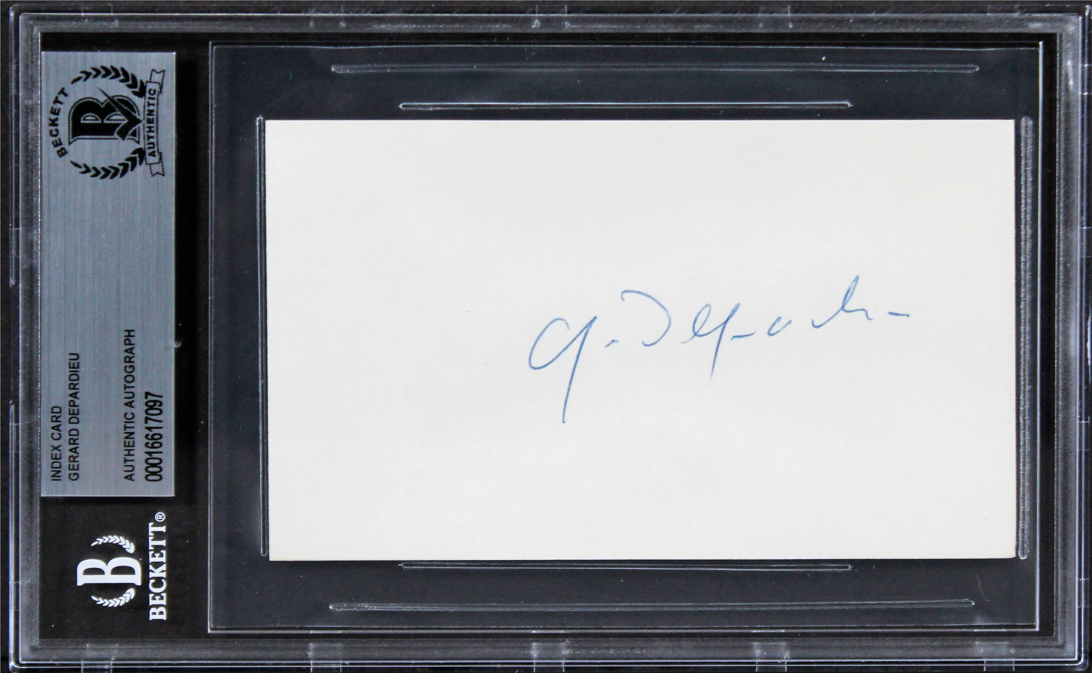 Gerard Depardieu Cyrano de Bergerac Authentic Signed 3x5 Index Card BAS Slab 2 - Image 2