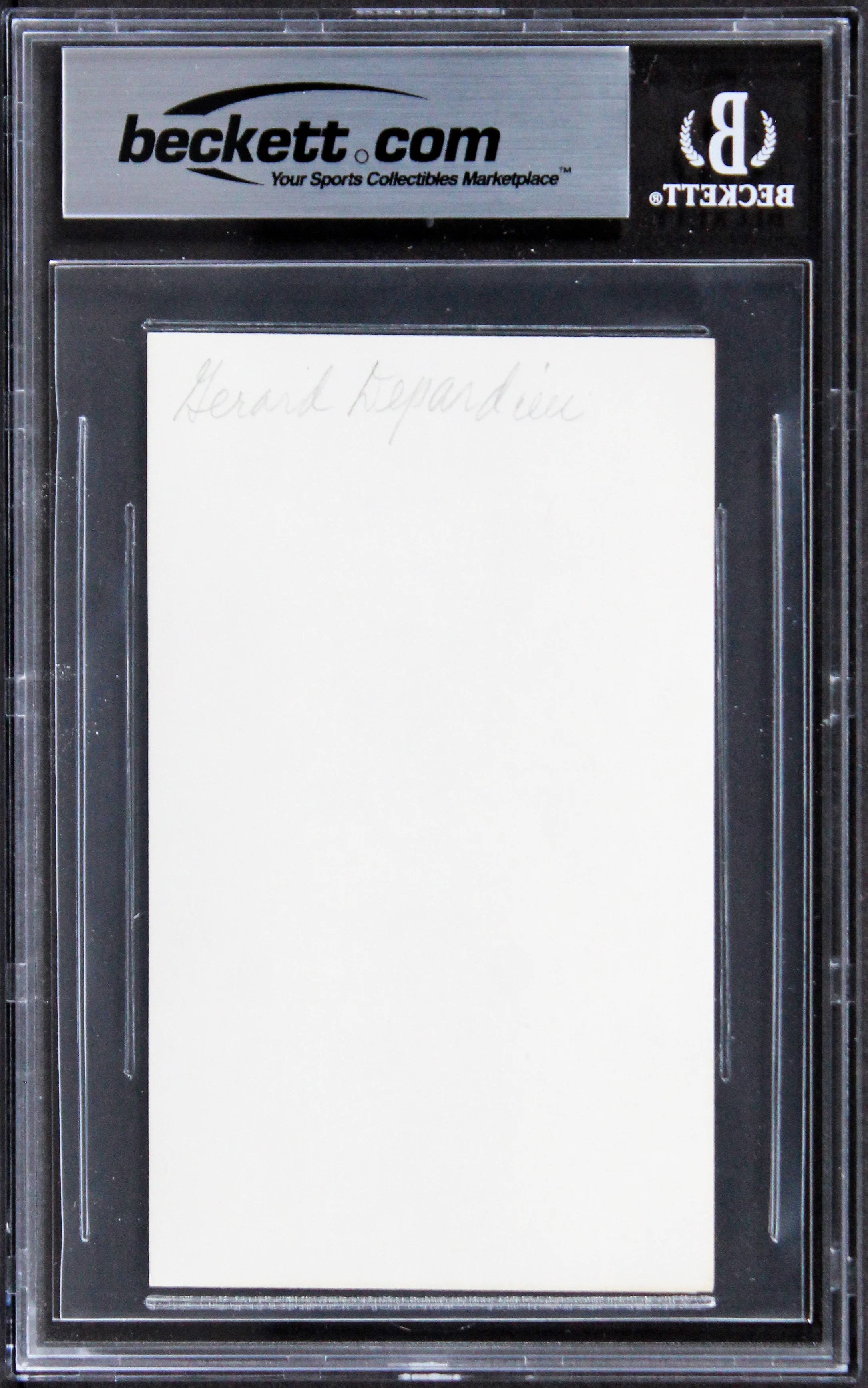Gerard Depardieu Cyrano de Bergerac Authentic Signed 3x5 Index Card BAS Slab 2 - Image 3