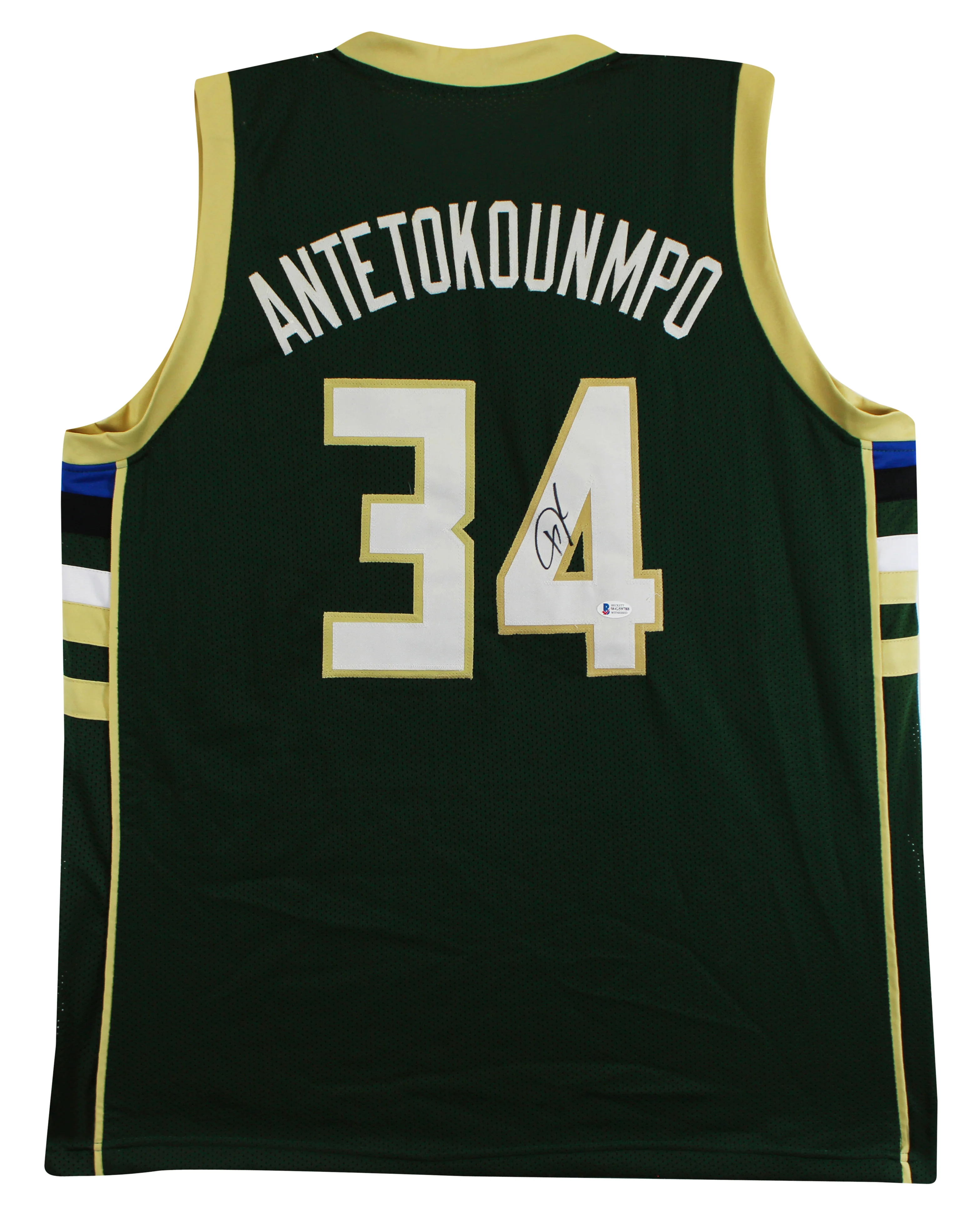 Giannis Antetokounmpo Authentic Signed Green Pro Style Jersey BAS Wit #WG59788 - Image 2