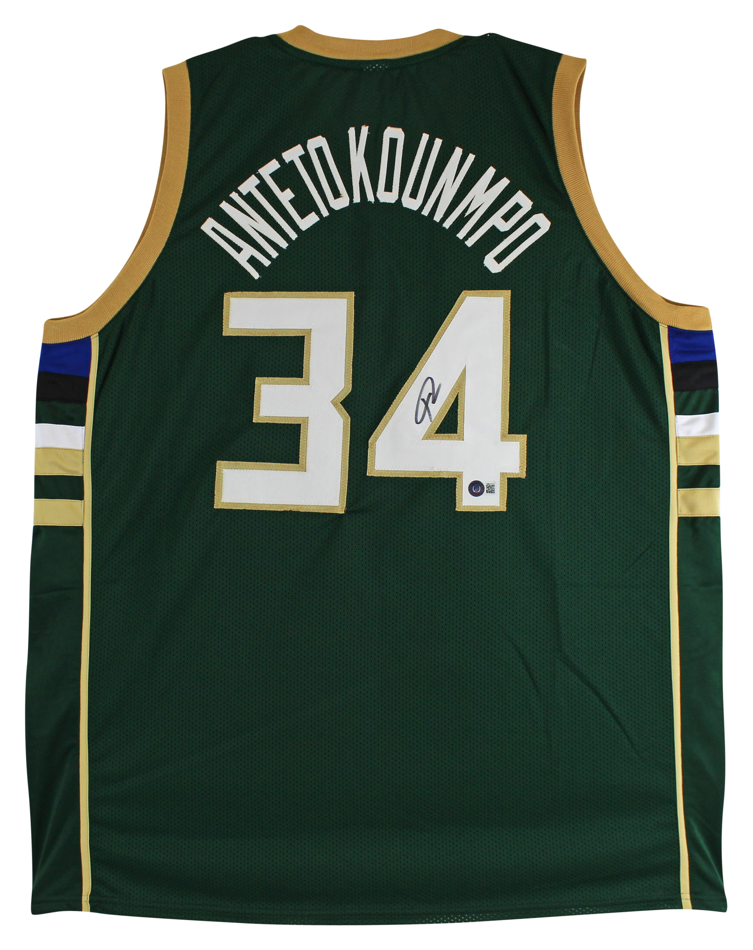 Giannis Antetokounmpo Authentic Signed Green Pro Style Jersey BAS Witnessed - Image 2