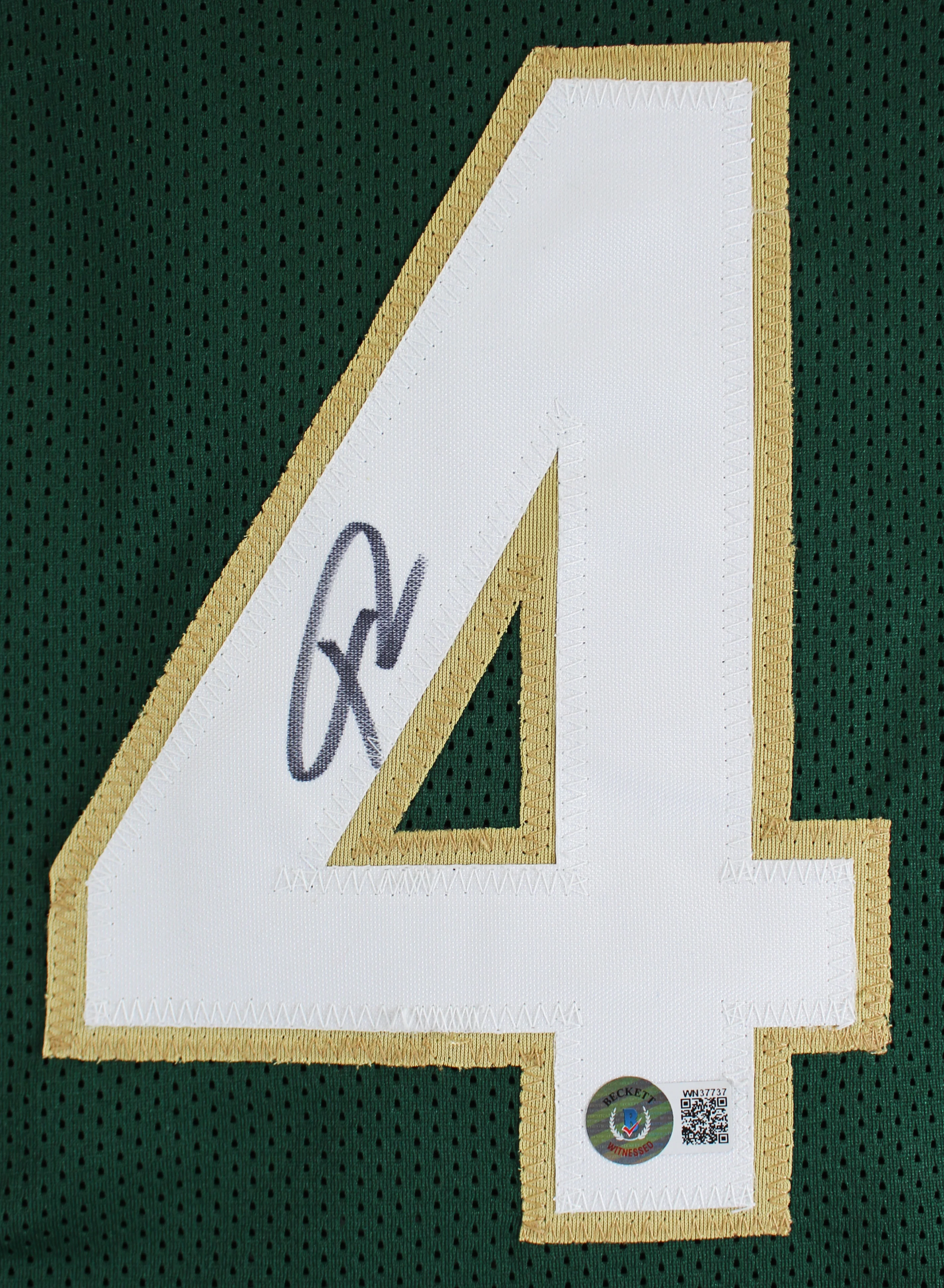 Giannis Antetokounmpo Authentic Signed Green Pro Style Jersey BAS Witnessed - Image 3