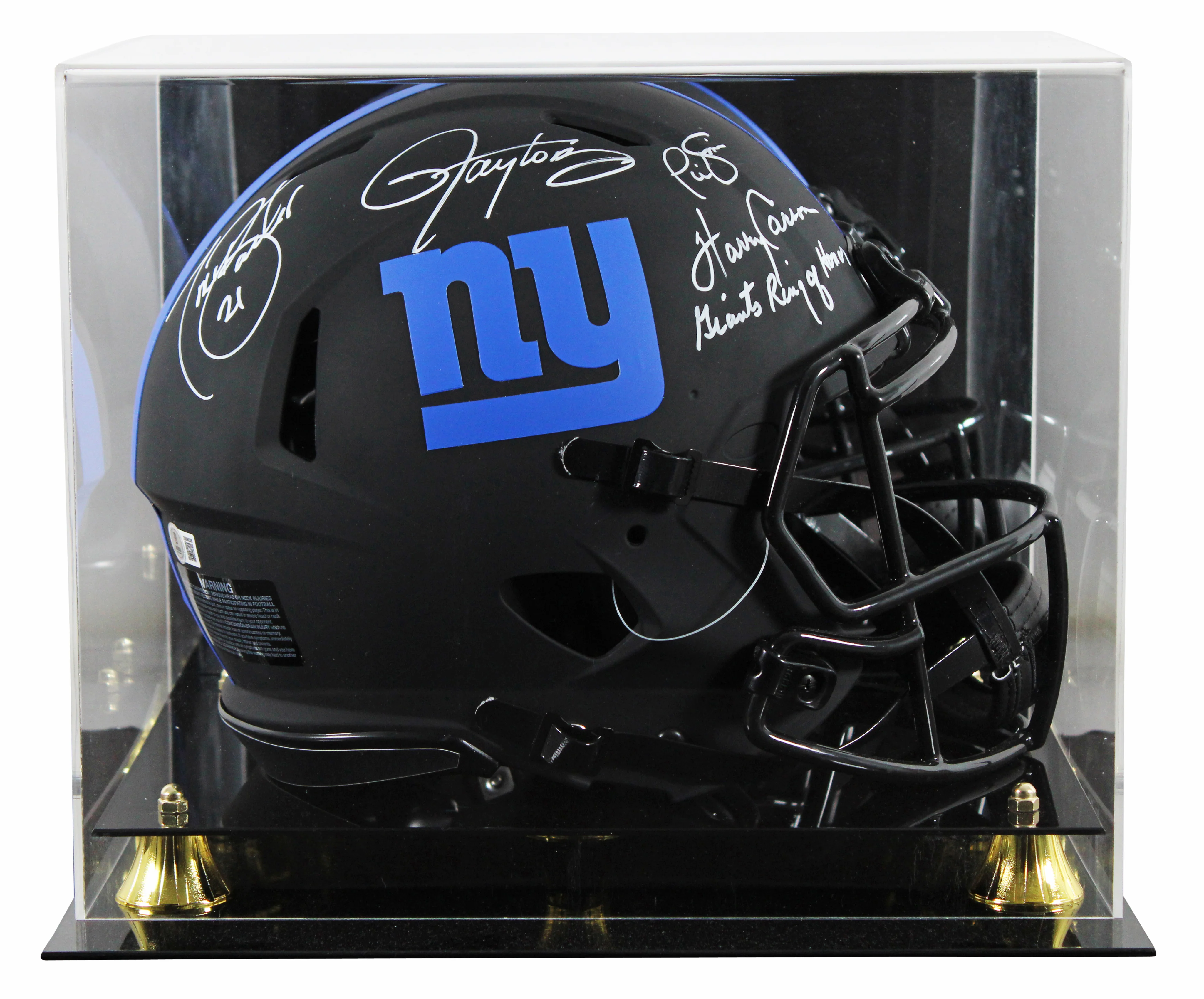 Giants (4) Barber, Taylor +2 Signed Eclipse F/S Speed Proline Helmet W/ Case BAS