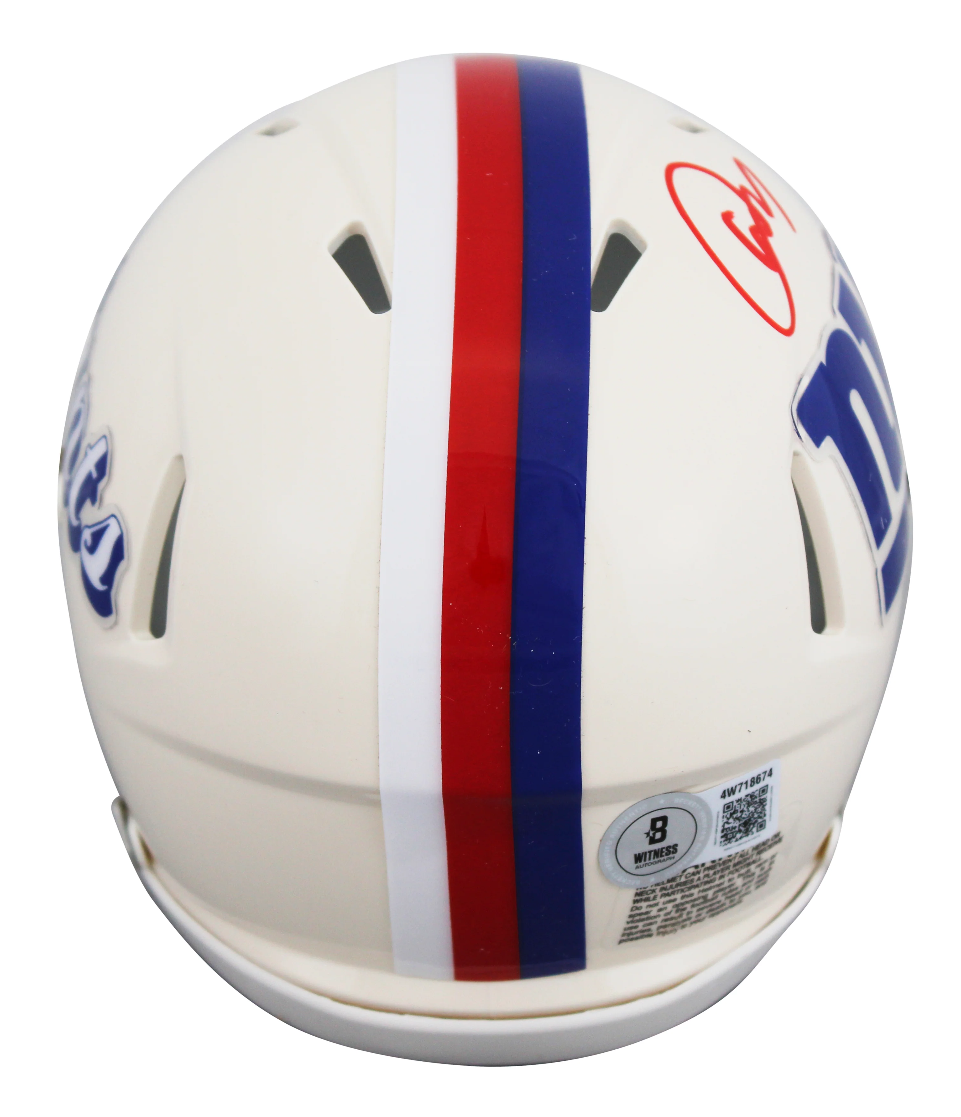 Giants Abdul Carter Signed Retro Speed Mini Helmet W/ Case BAS Witnessed - Image 6