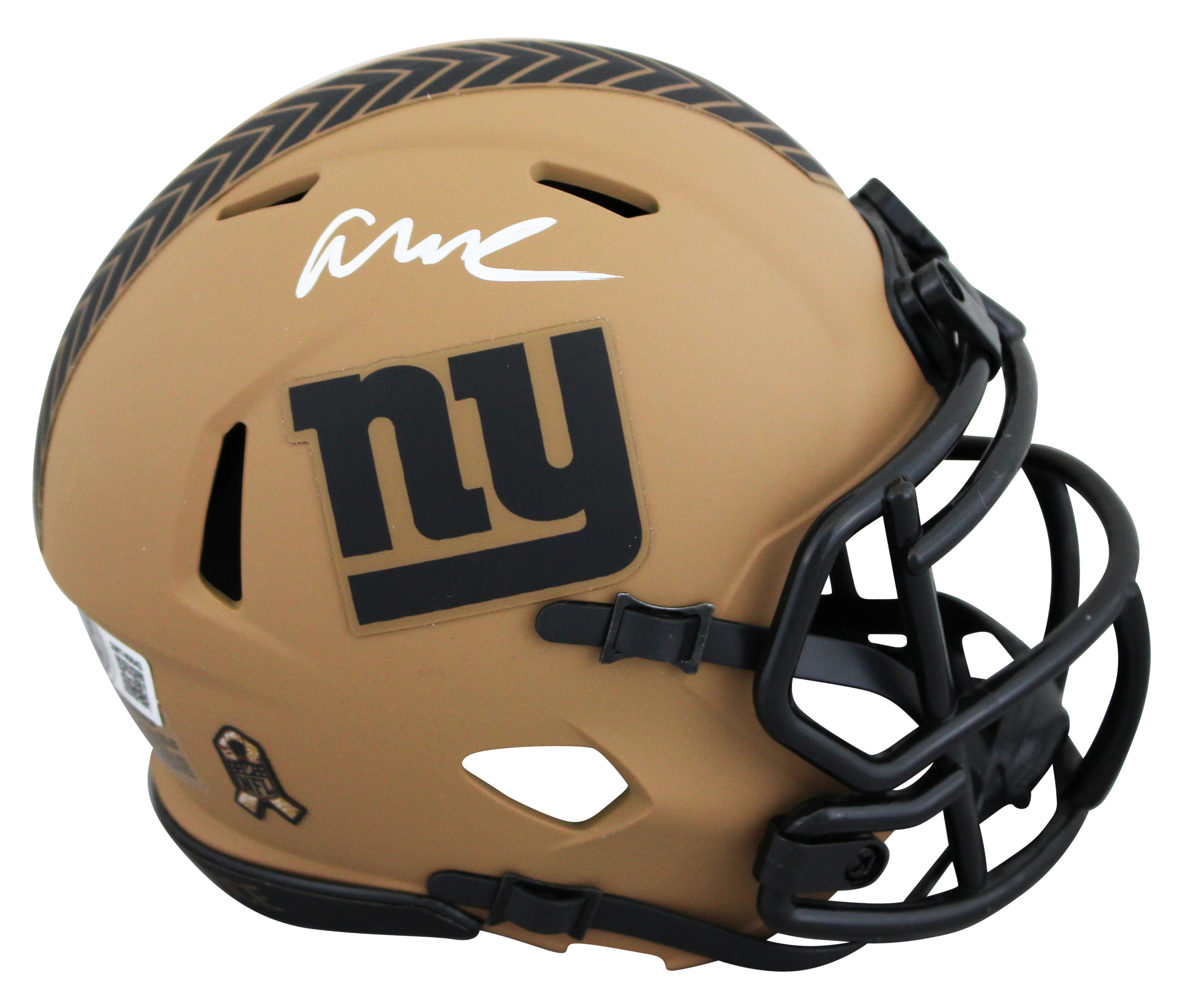 Giants Abdul Carter Signed Salute To Service II Speed Mini Helmet BAS Witnessed - Image 2