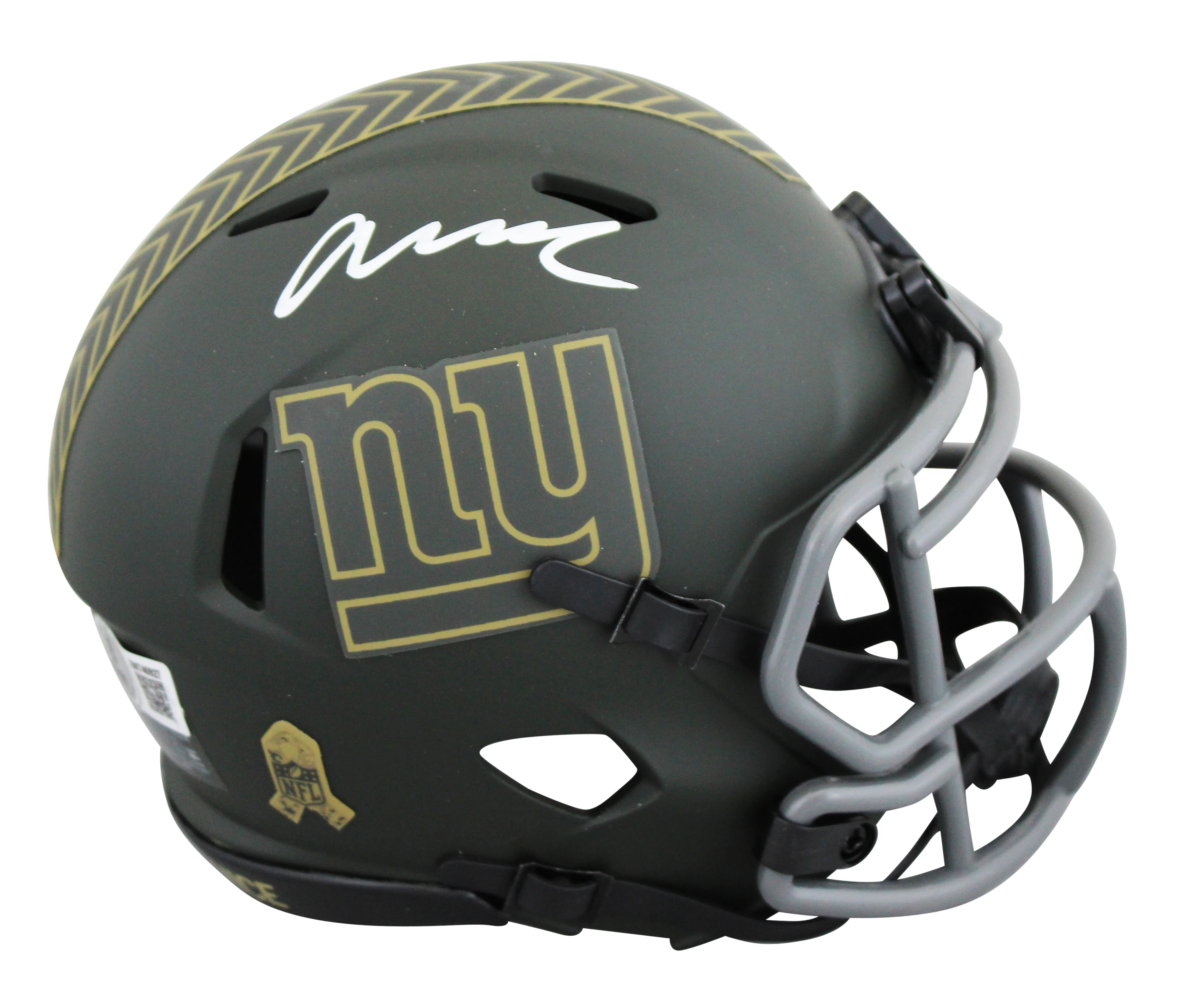Giants Abdul Carter Signed Salute To Service IV Speed Mini Helmet BAS Witnessed - Image 2