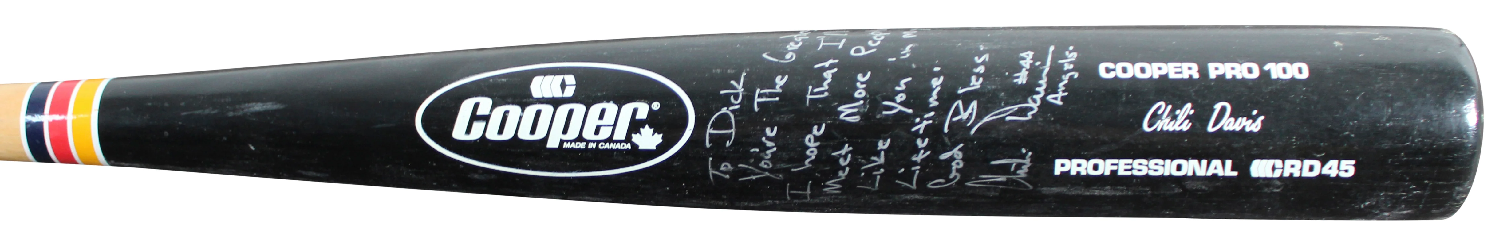 Giants Chili Davis Signed Game Used Cooper Pro 100 Player Model Bat BAS #BU55133 - Image 4