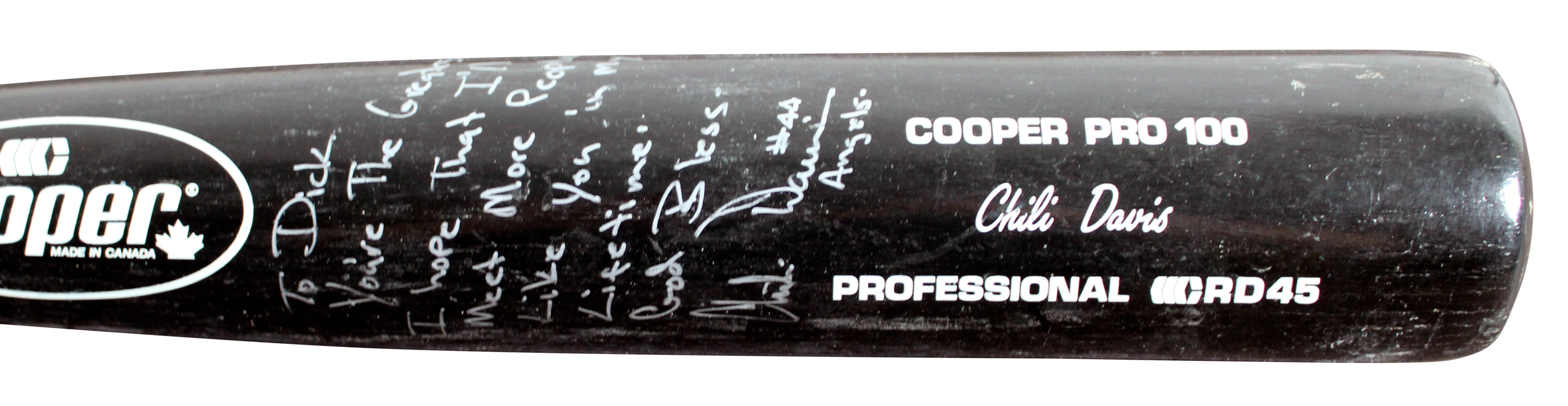 Giants Chili Davis Signed Game Used Cooper Pro 100 Player Model Bat BAS #BU55133 - Image 5