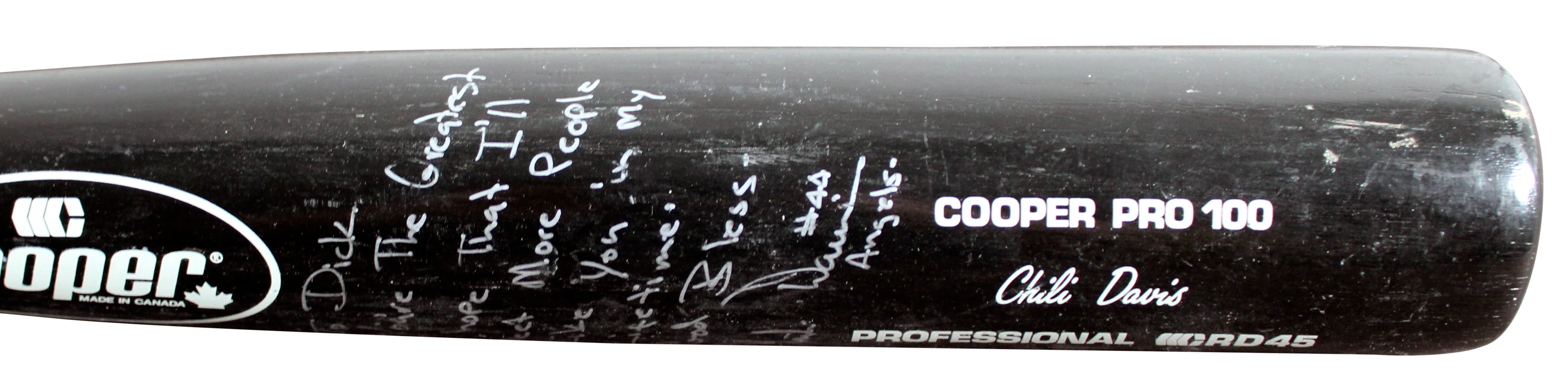 Giants Chili Davis Signed Game Used Cooper Pro 100 Player Model Bat BAS #BU55133 - Image 6