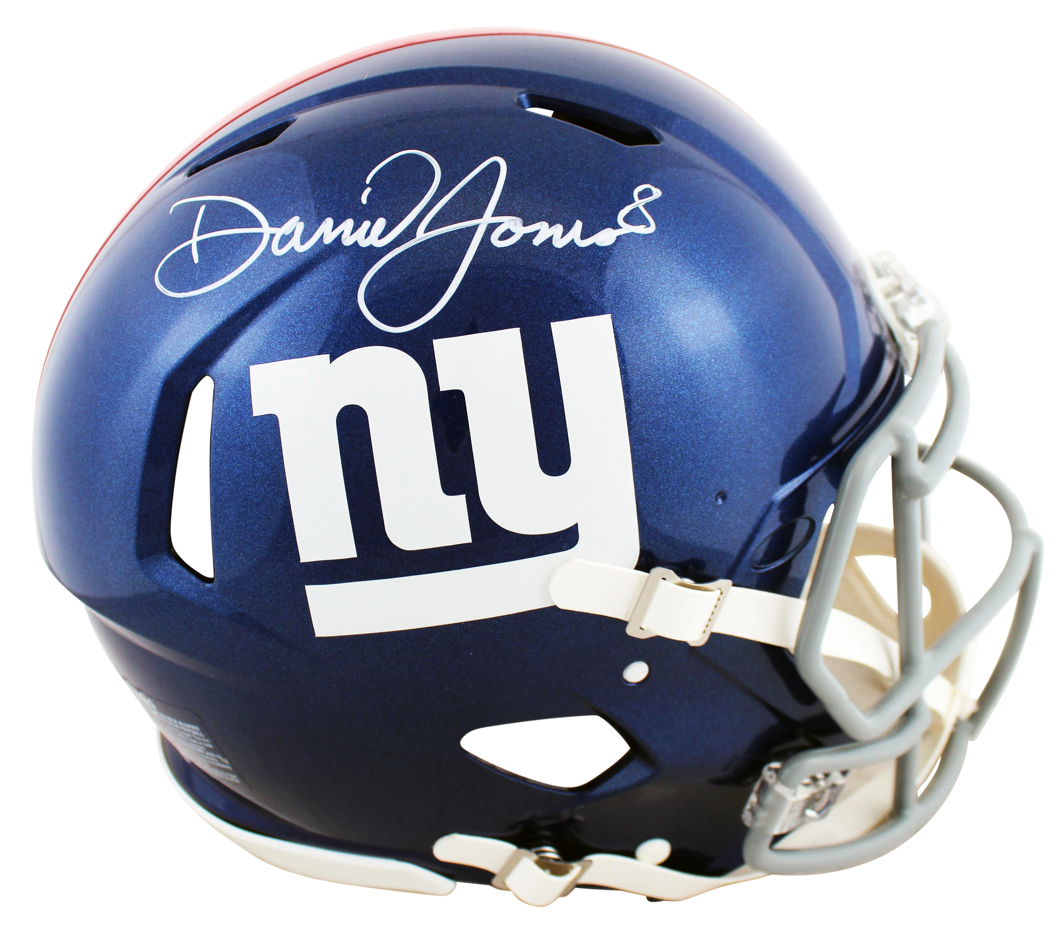 Giants Daniel Jones Authentic Signed Full Size Speed Proline Helmet BAS Witness - Image 2