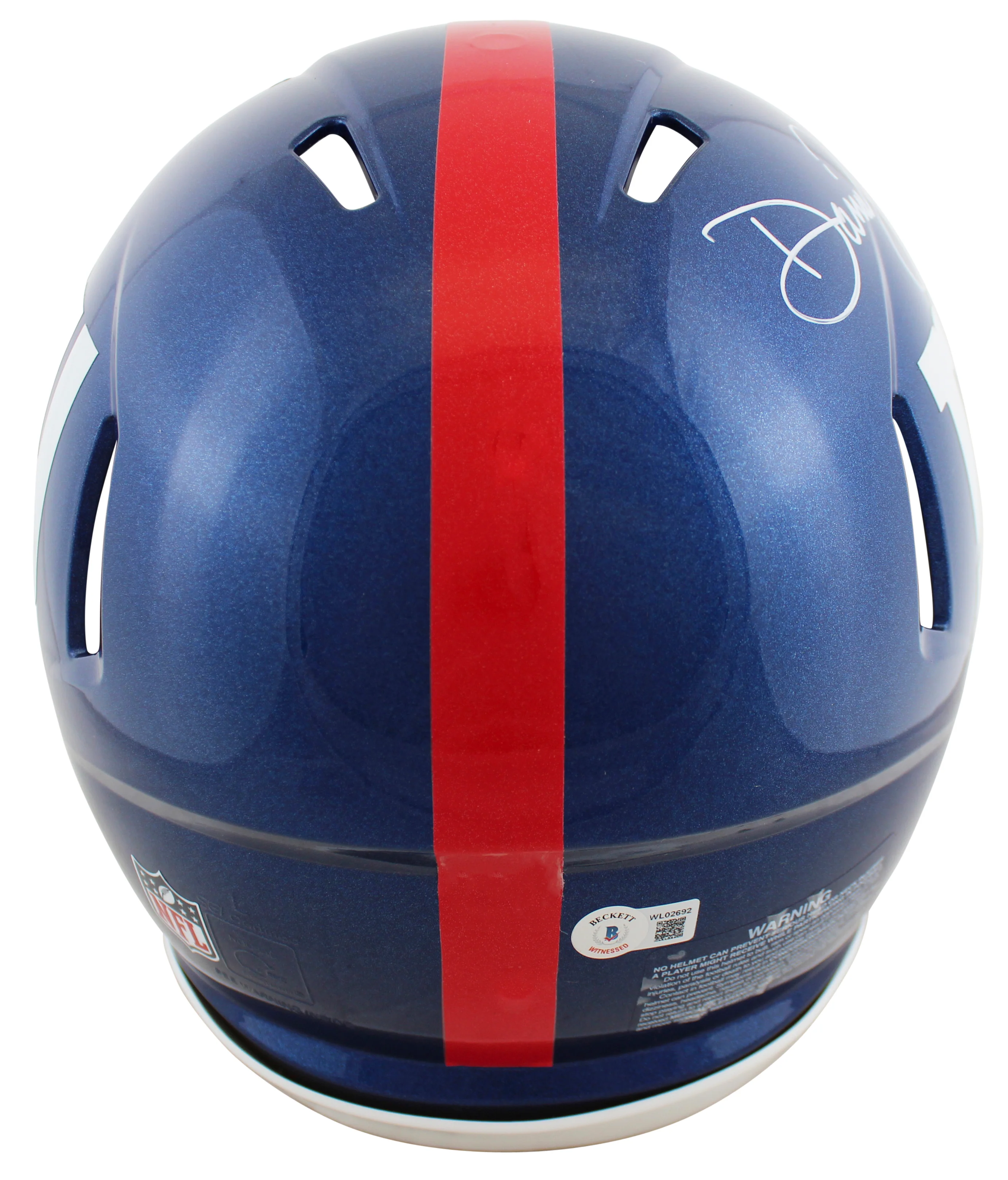 Giants Daniel Jones Authentic Signed Full Size Speed Proline Helmet BAS Witness - Image 3