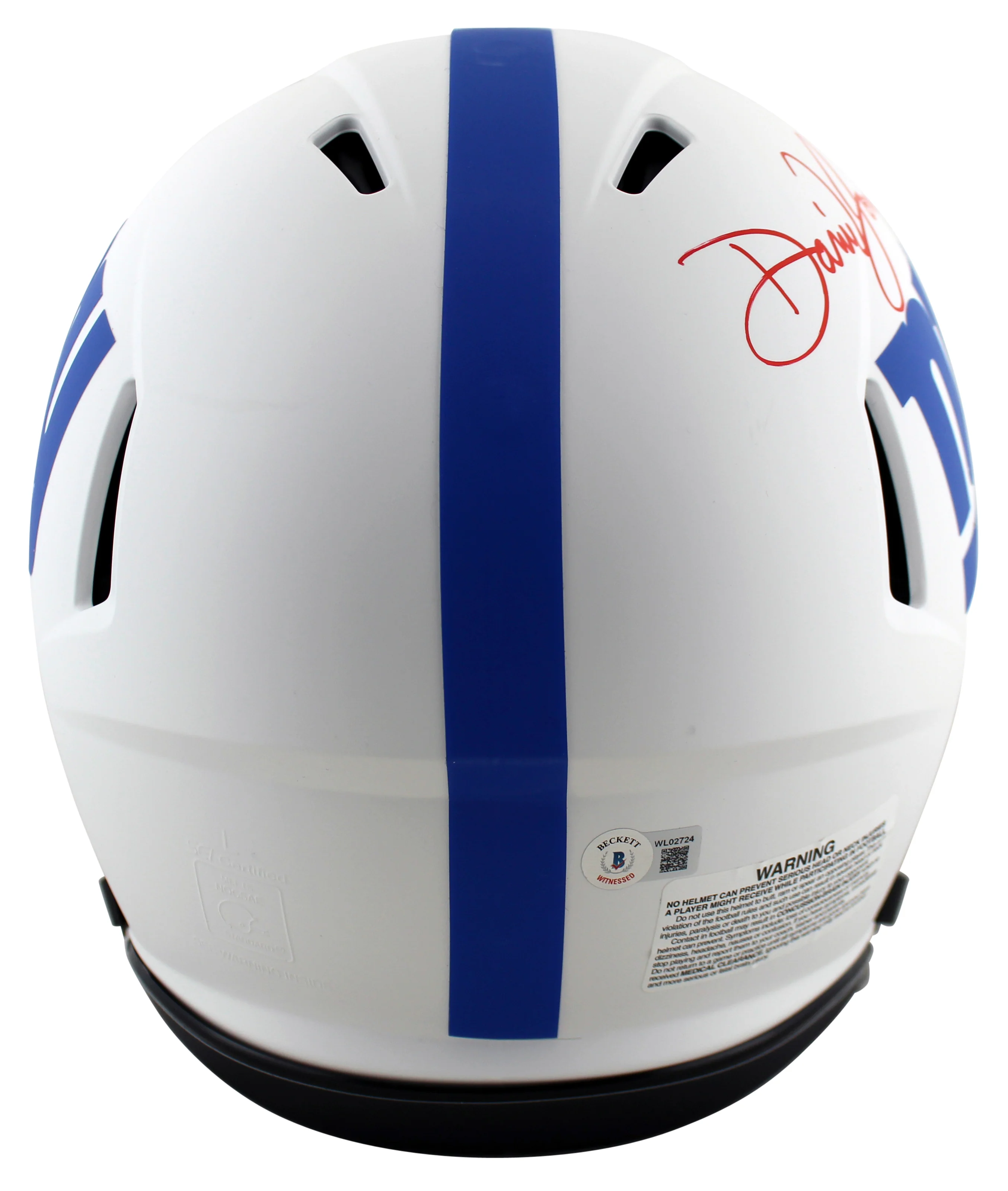 Giants Daniel Jones Signed Lunar Full Size Speed Proline Helmet BAS Witnessed - Image 3
