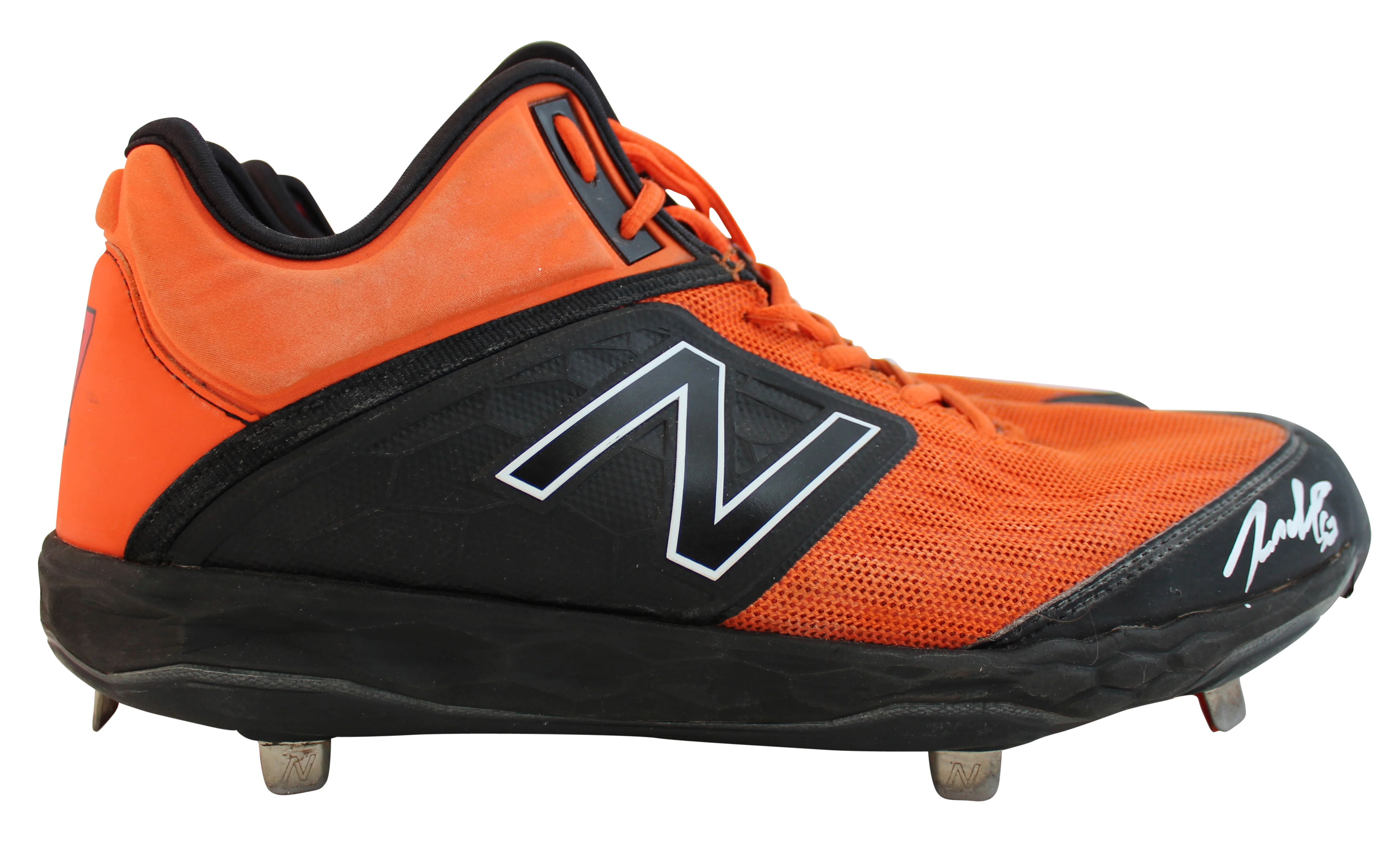 Giants Dereck Rodrguez Authentic Signed Game Used Orange New Balance Cleats BAS - Image 5
