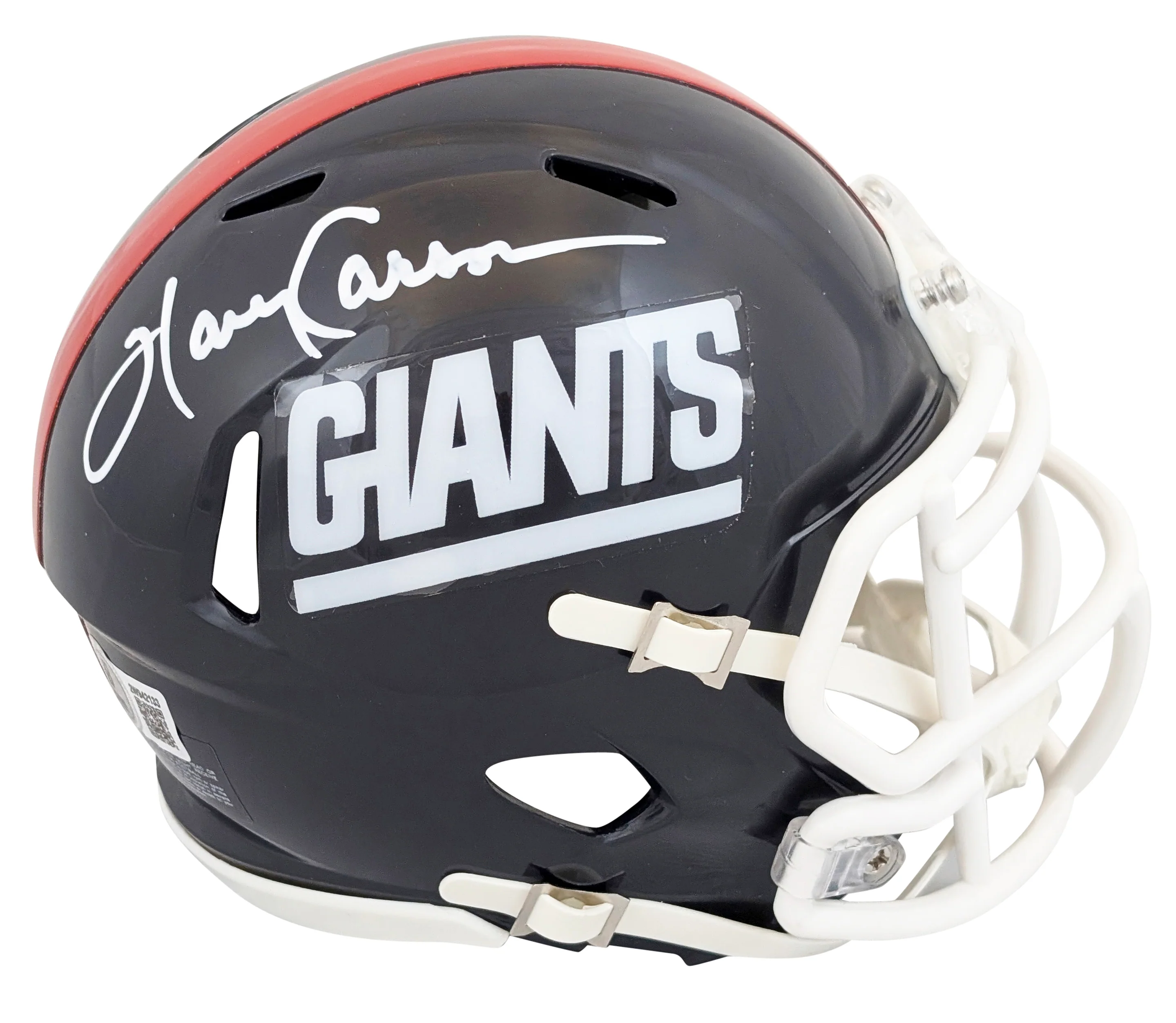 Giants Harry Carson Authentic Signed 1981-98 TB Speed Mini Helmet BAS Witnessed - Image 2