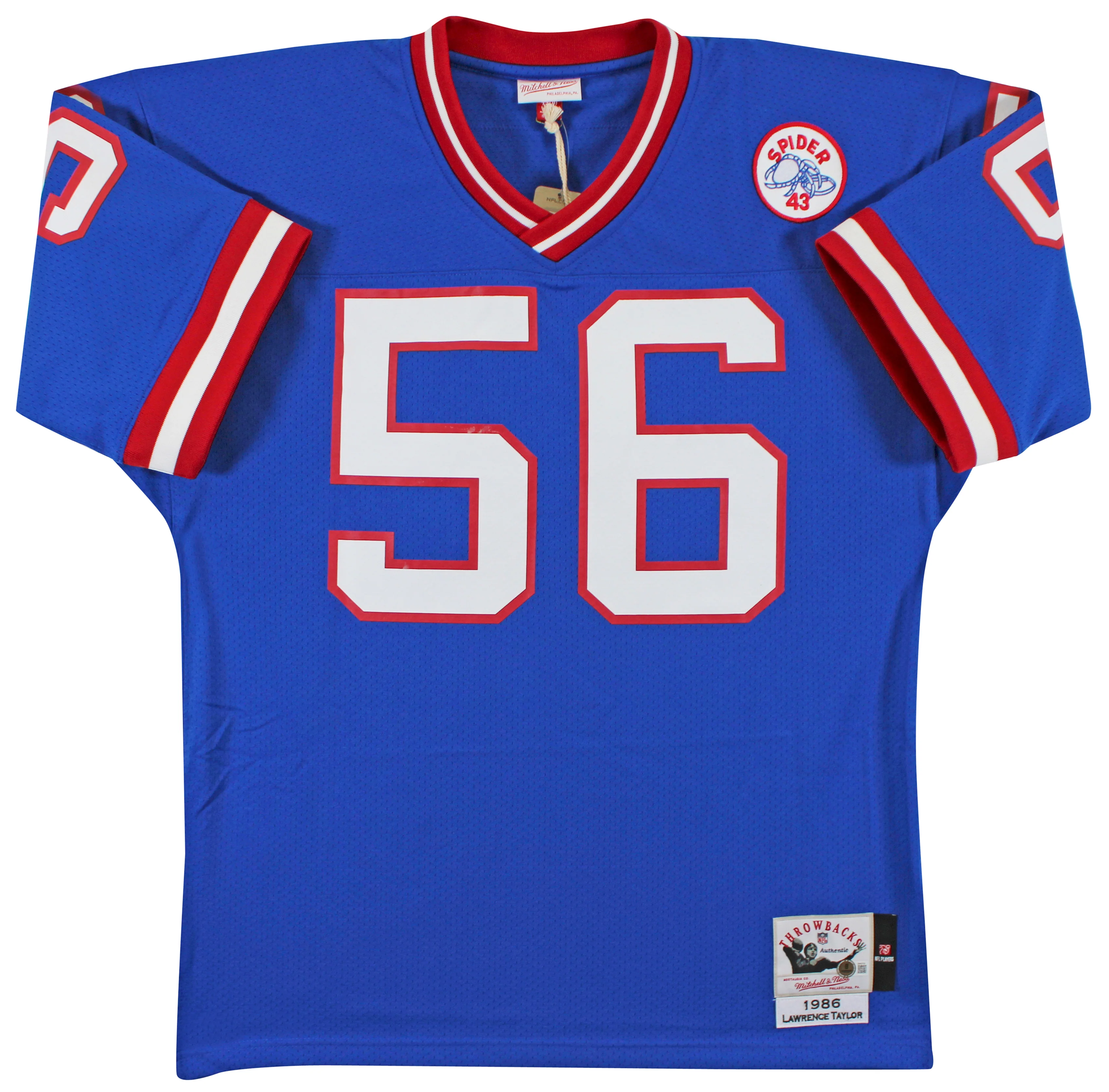 Giants Lawrence Taylor "2x Insc" Signed 1990 Blue M&N TB Authentic Jersey BAS - Image 3