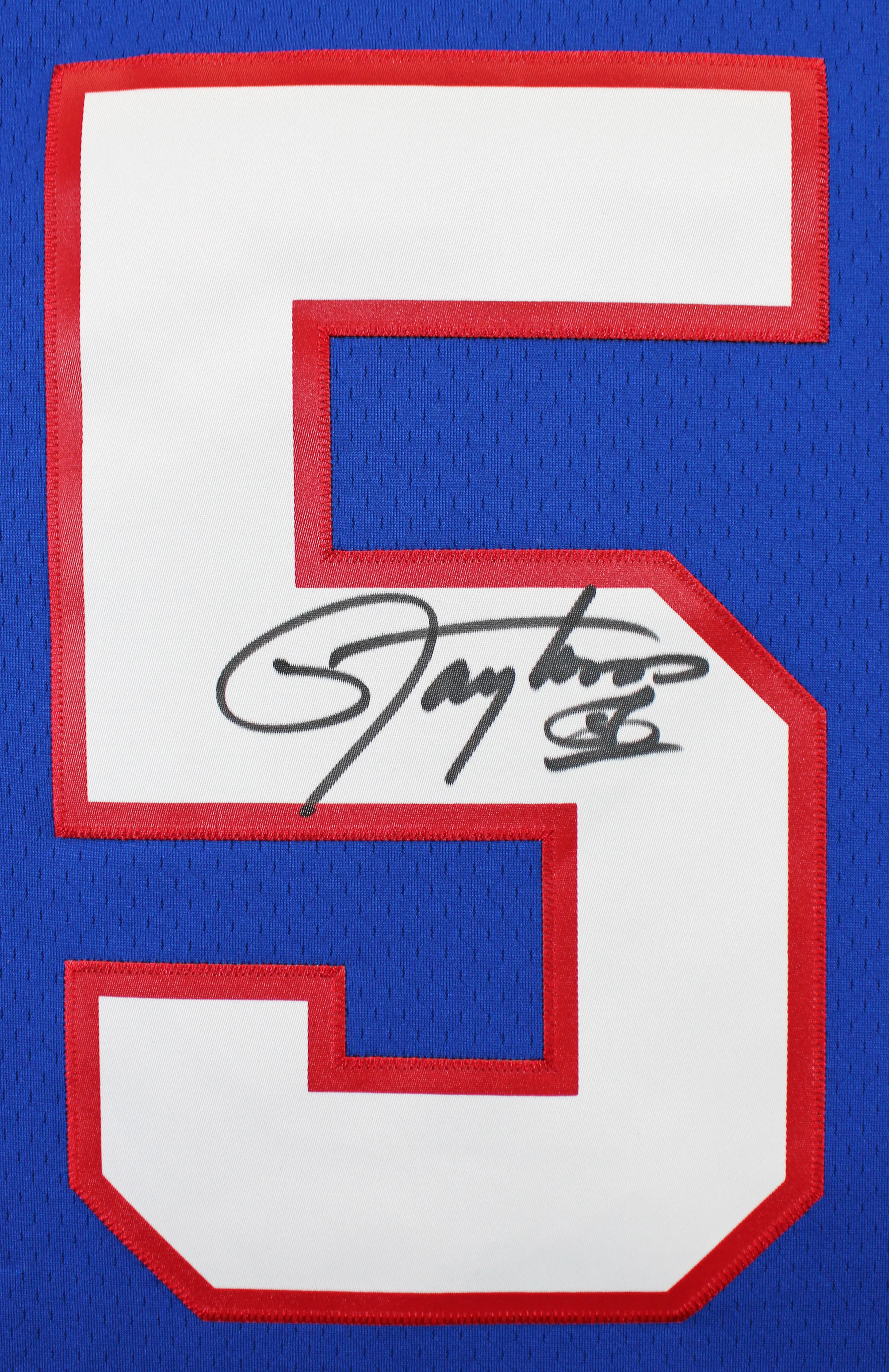 Giants Lawrence Taylor Signed 1986 Blue M&N TB Jersey BAS Witnessed #2W424447 - Image 3