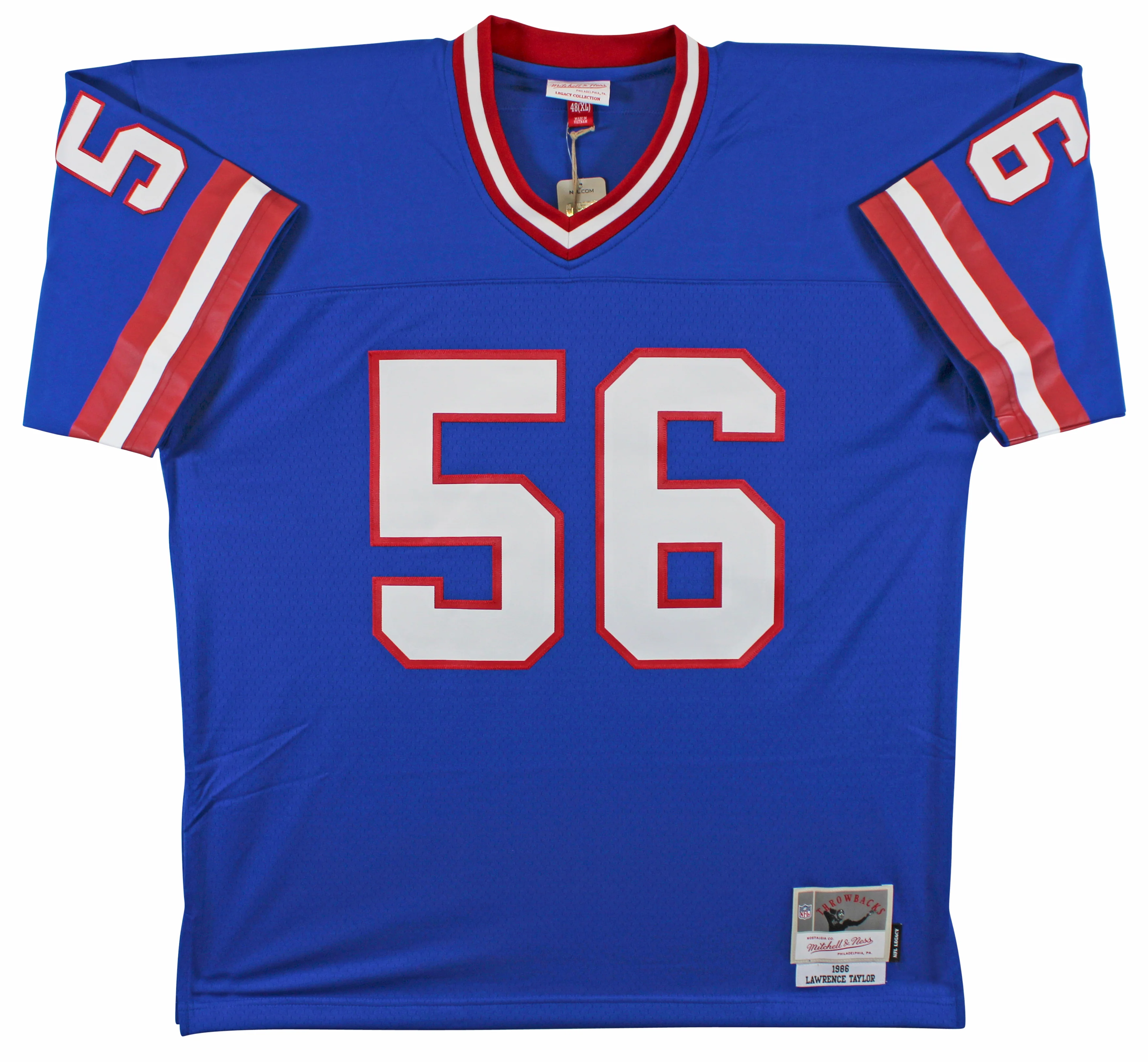 Giants Lawrence Taylor Signed 1986 Blue M&N TB Jersey BAS Witnessed #2W424447 - Image 4