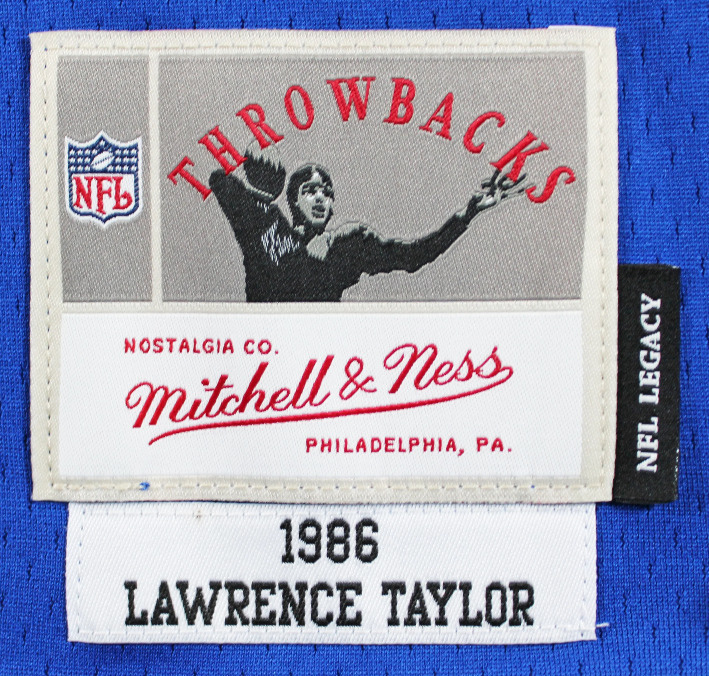 Giants Lawrence Taylor Signed 1986 Blue M&N TB Jersey BAS Witnessed #2W424447 - Image 6