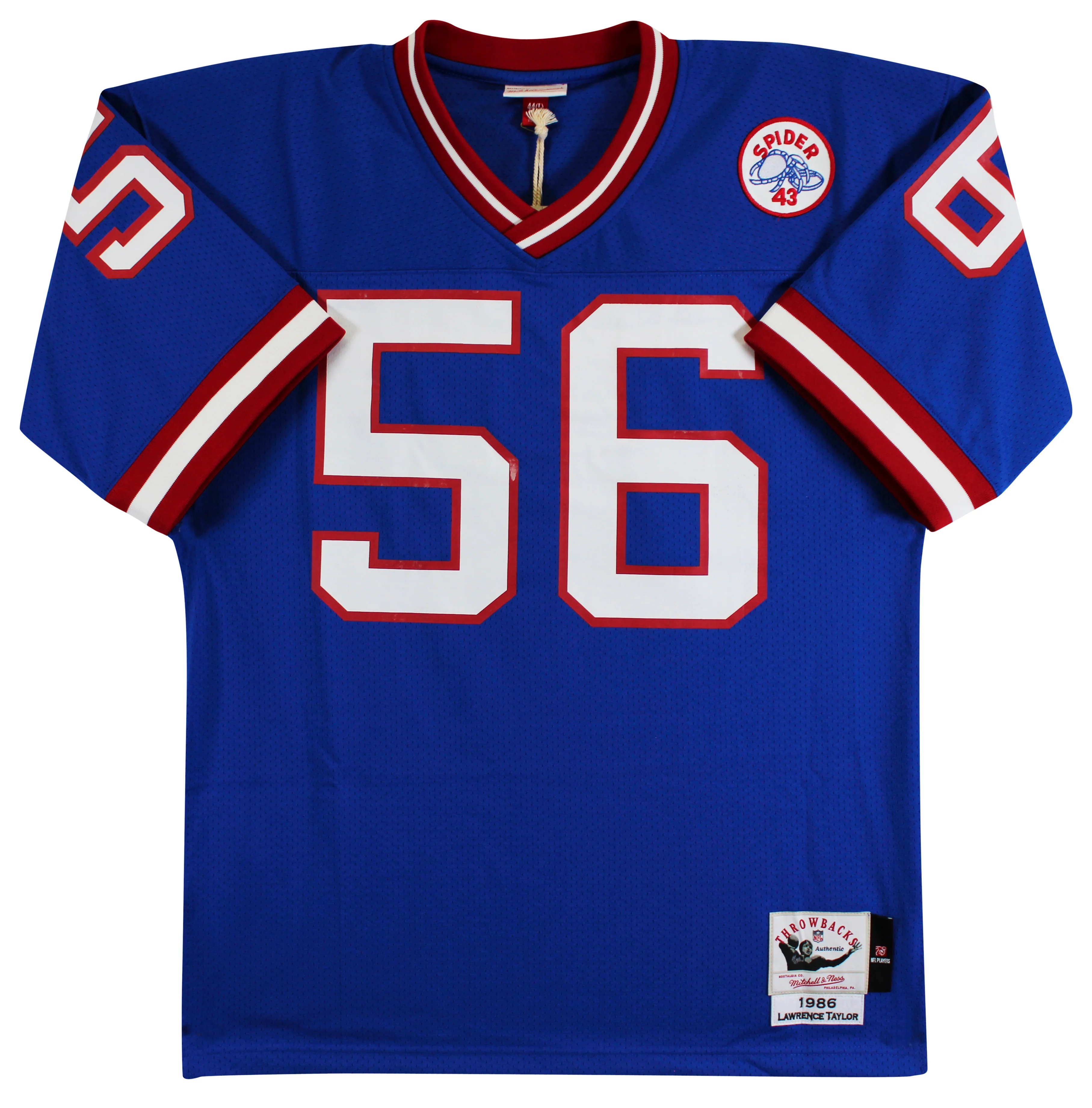 Giants Lawrence Taylor Signed 1986 Blue M&N Throwback Authentic Jersey BAS - Image 5