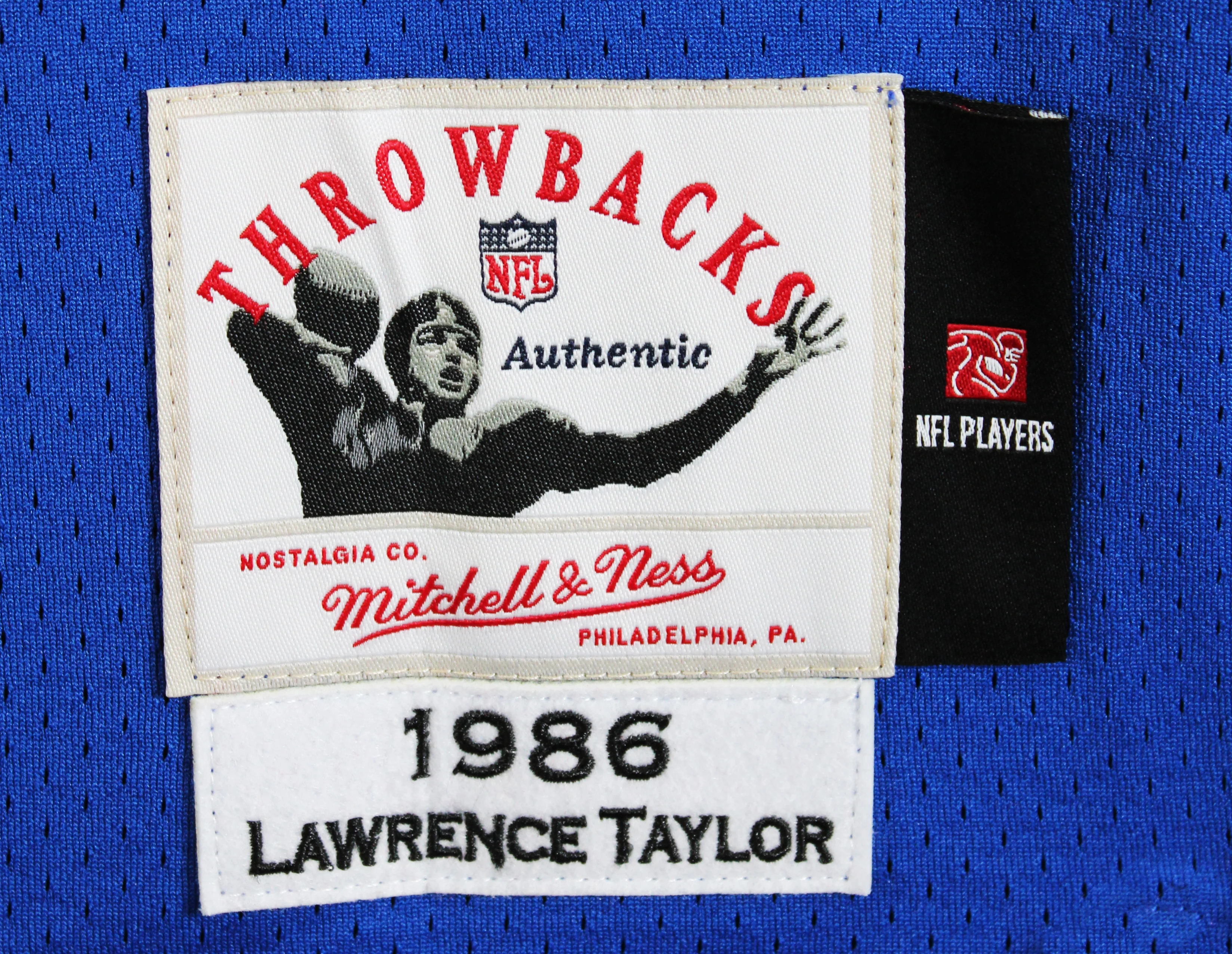 Giants Lawrence Taylor Signed 1986 Blue M&N Throwback Authentic Jersey BAS - Image 8