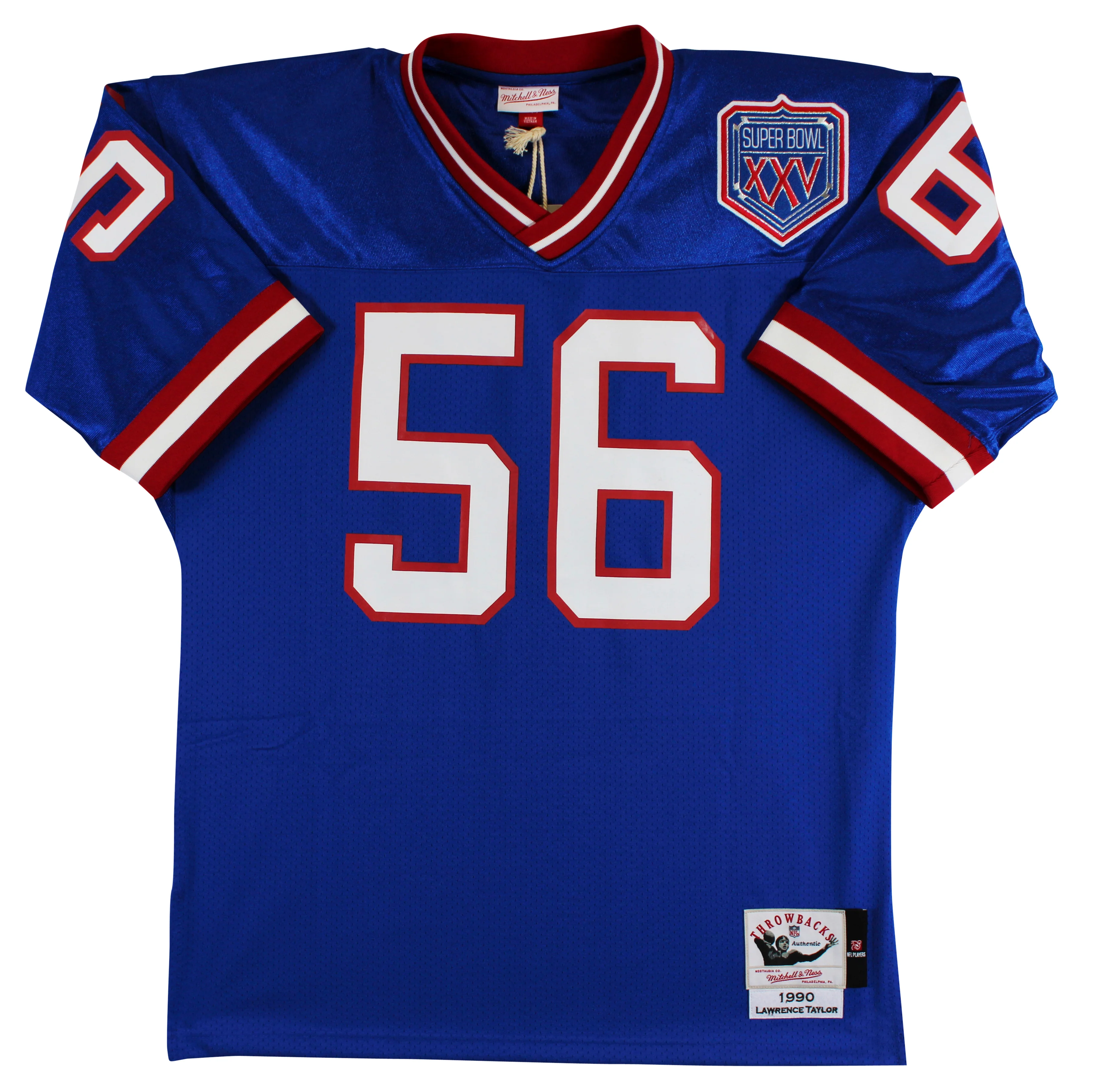 Giants Lawrence Taylor Signed 1990 Blue M&N TB SB XXV Patch Authentic Jersey BAS - Image 5