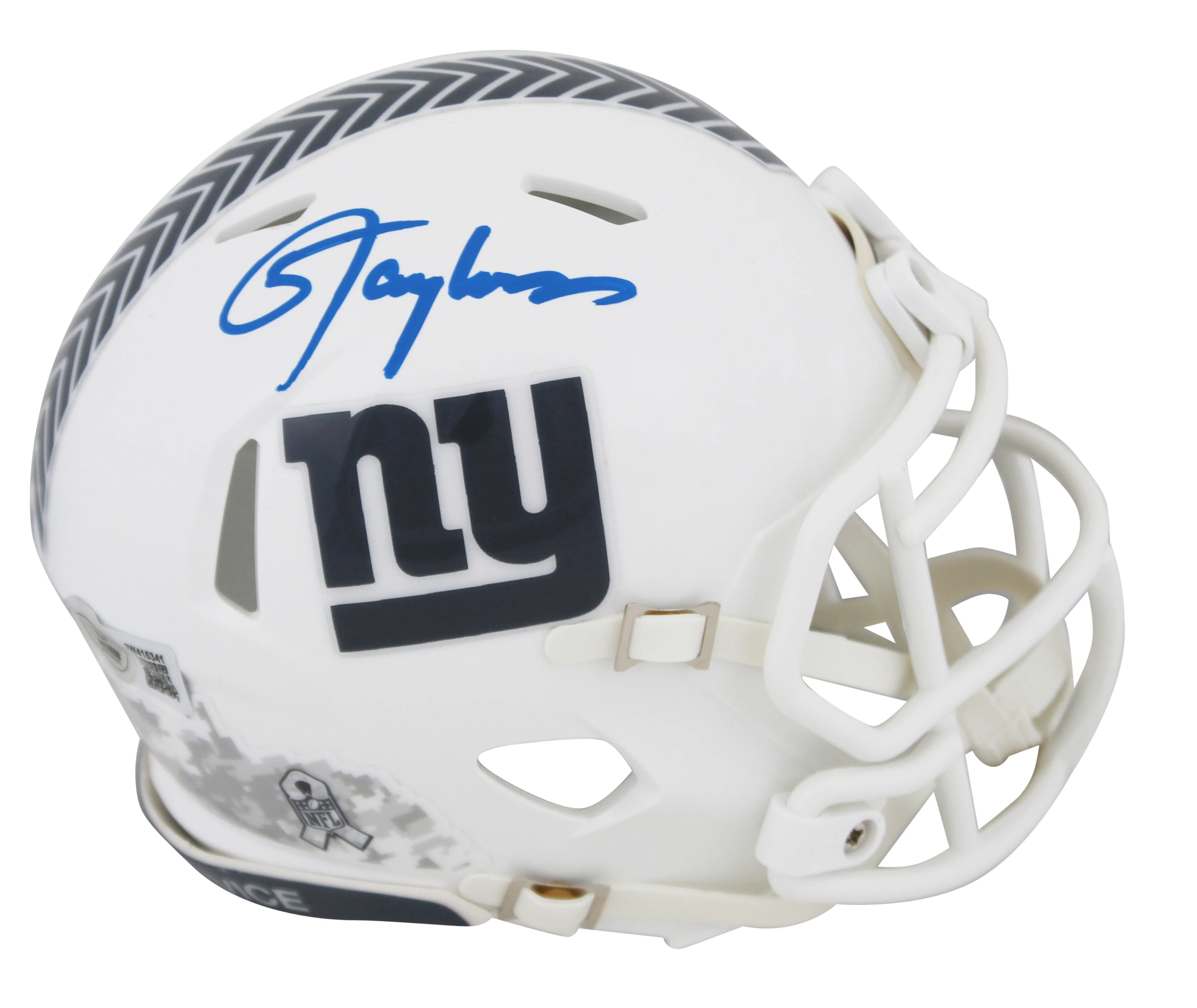 Giants Lawrence Taylor Signed STS III Speed Mini Helmet w/ Case BAS Witnessed - Image 3