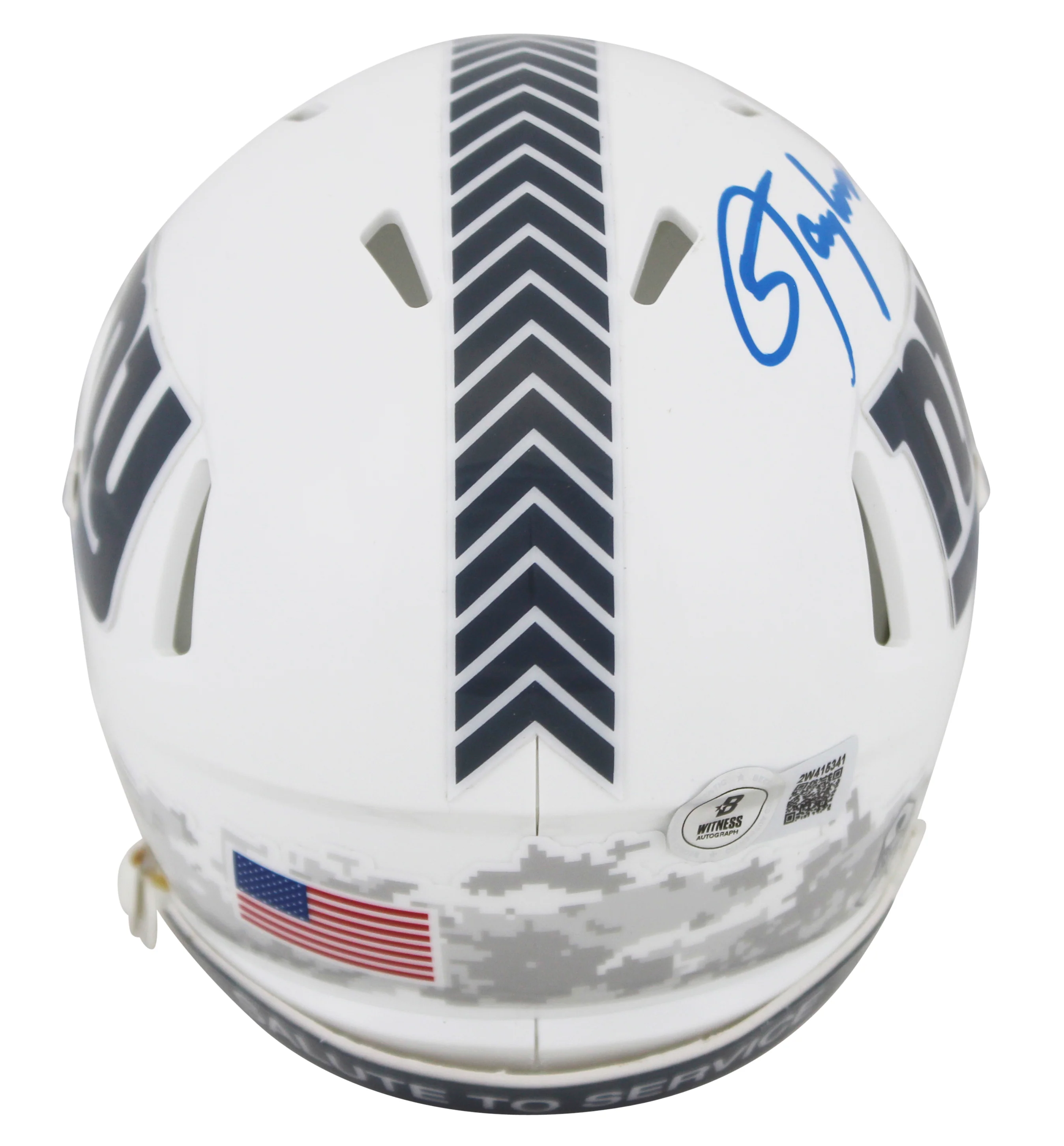Giants Lawrence Taylor Signed STS III Speed Mini Helmet w/ Case BAS Witnessed - Image 4