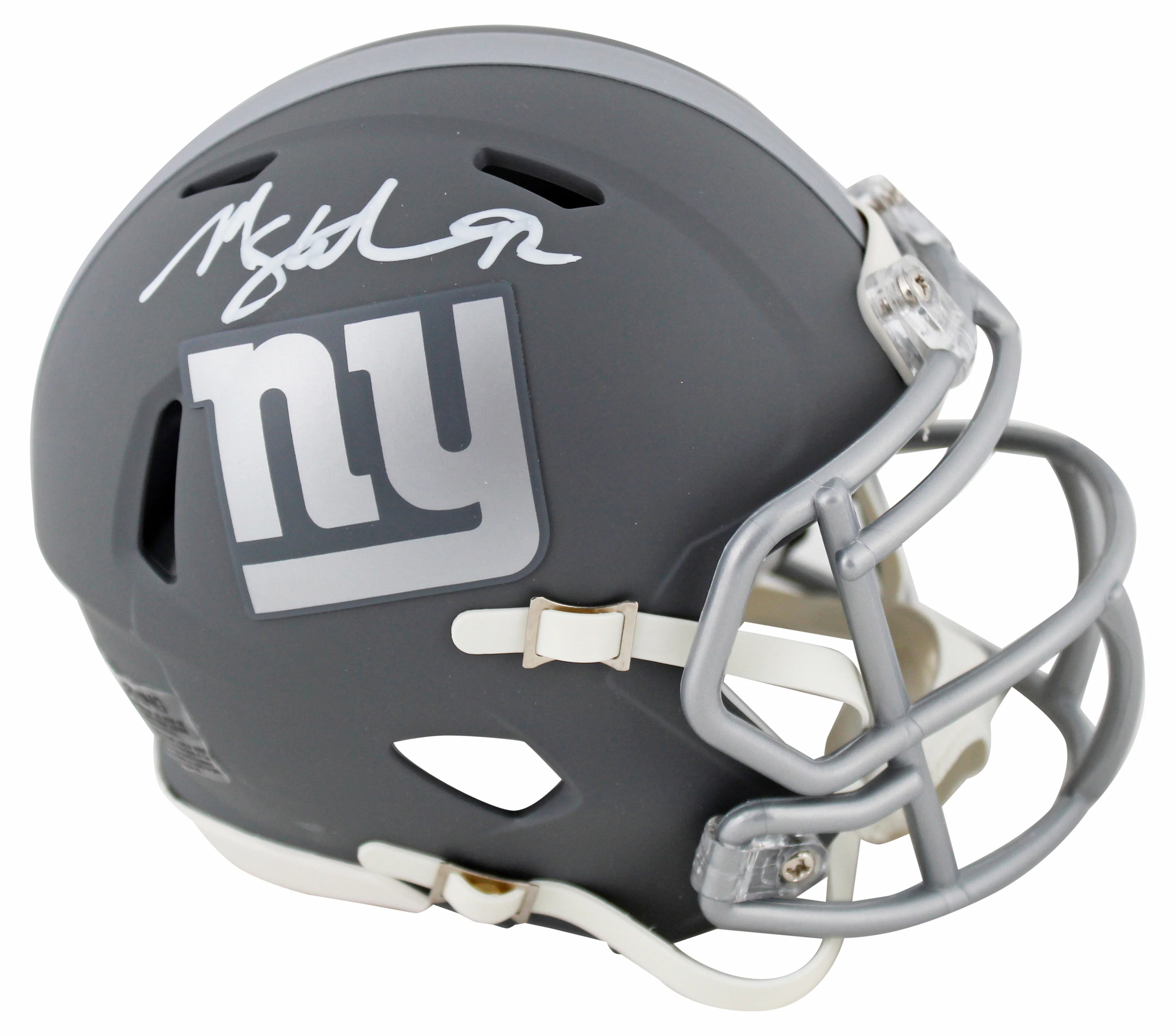 Giants Michael Strahan Authentic Signed Slate Speed Mini Helmet BAS Witnessed - Image 2