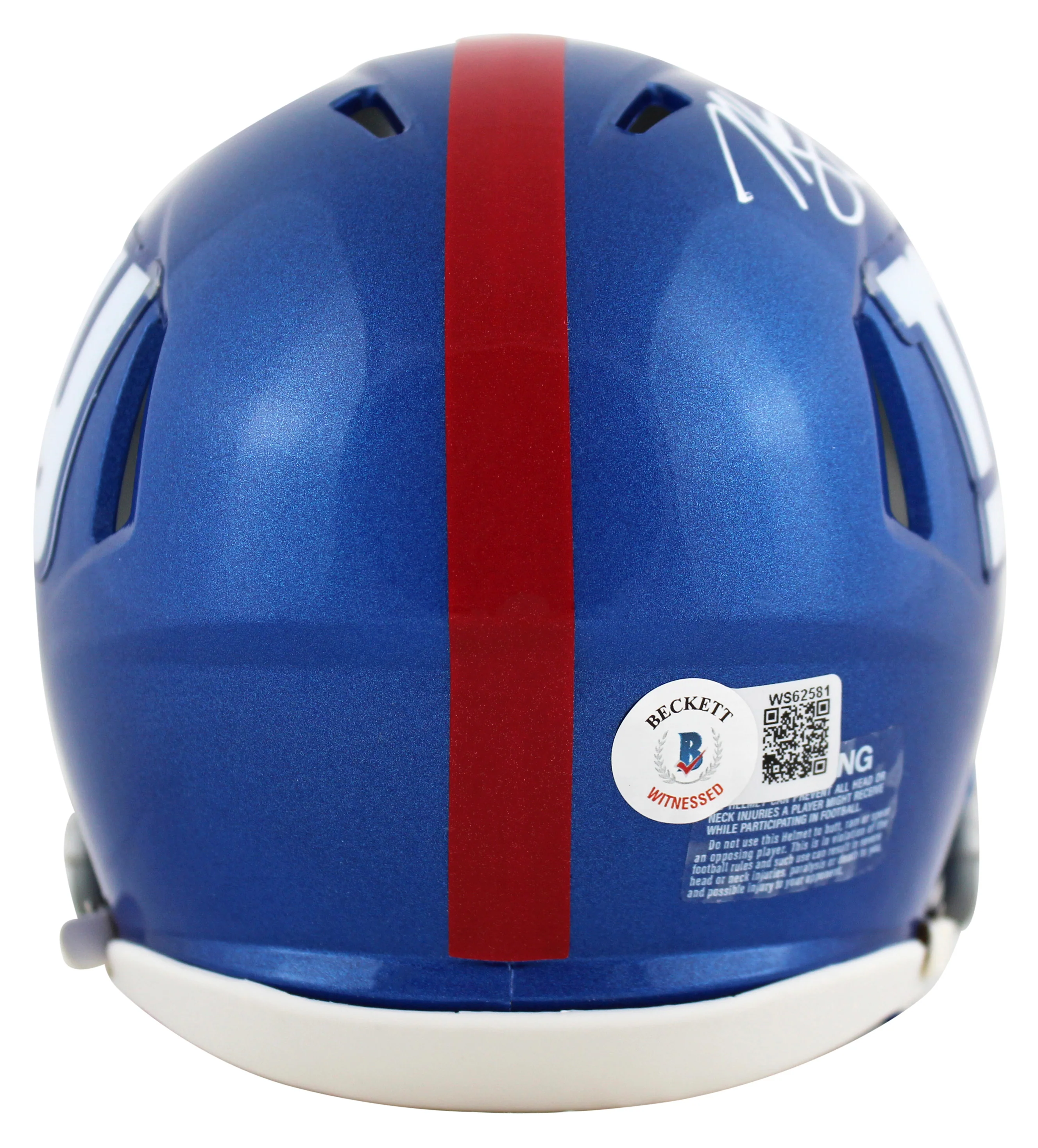 Giants Michael Strahan Authentic Signed Speed Mini Helmet BAS Witnessed - Image 3