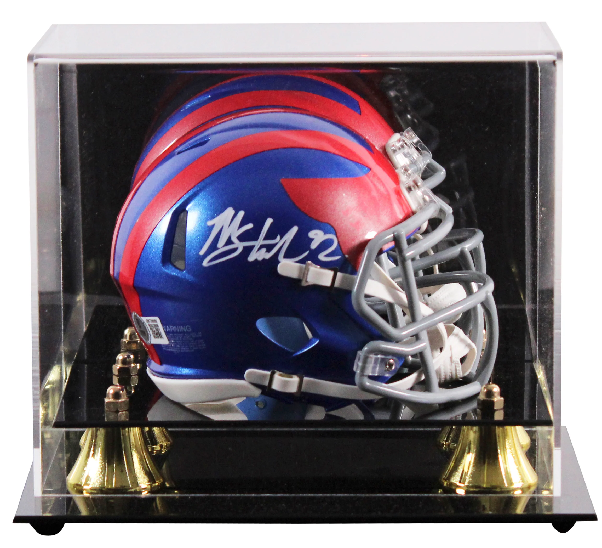 Giants Michael Strahan Signed 2024 On-Field Alt Speed Mini Helmet W/ Case BAS W - Image 2