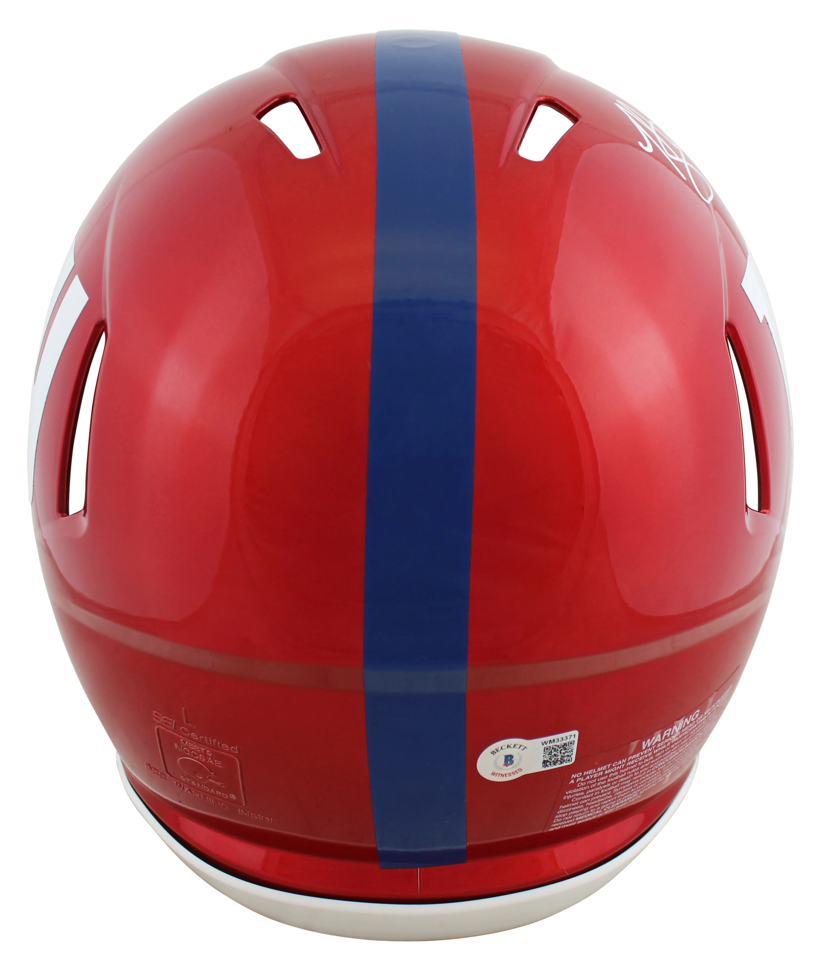 Giants Michael Strahan Signed Flash Full Size Speed Proline Helmet BAS Witnessed - Image 3