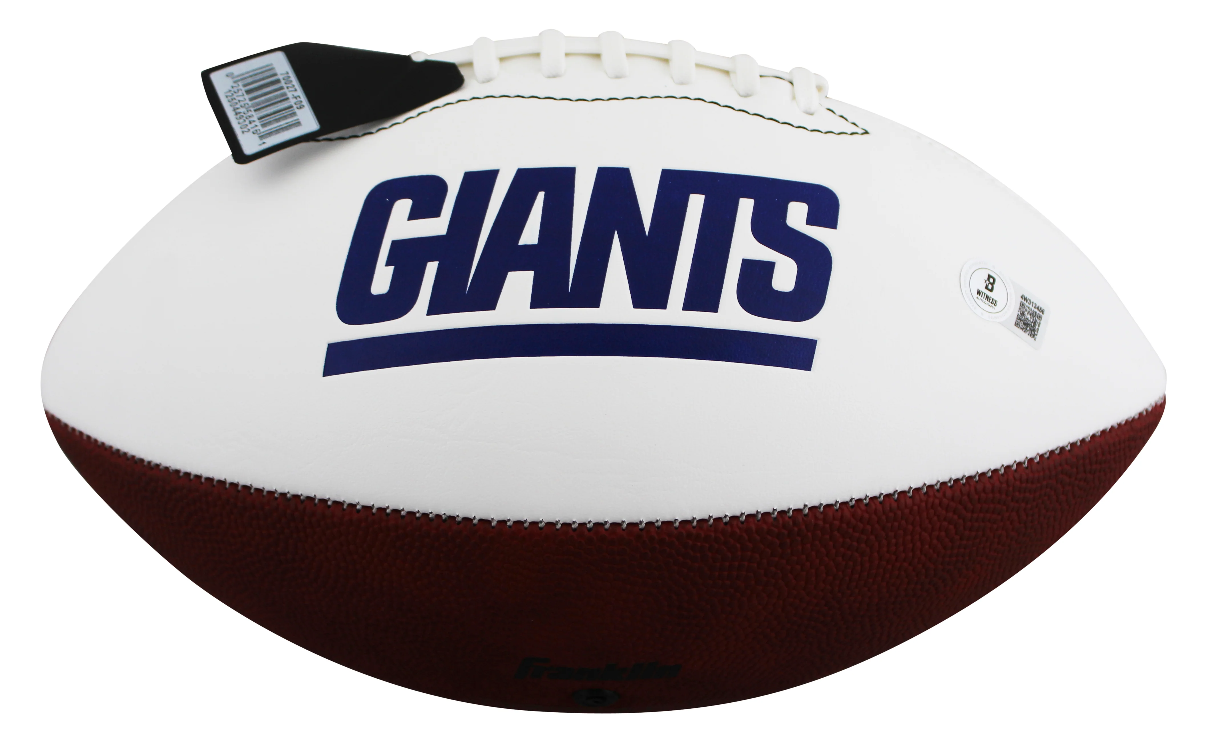 Giants Michael Strahan Signed Franklin White Panel Logo Football W/ Case BAS Wit - Image 5