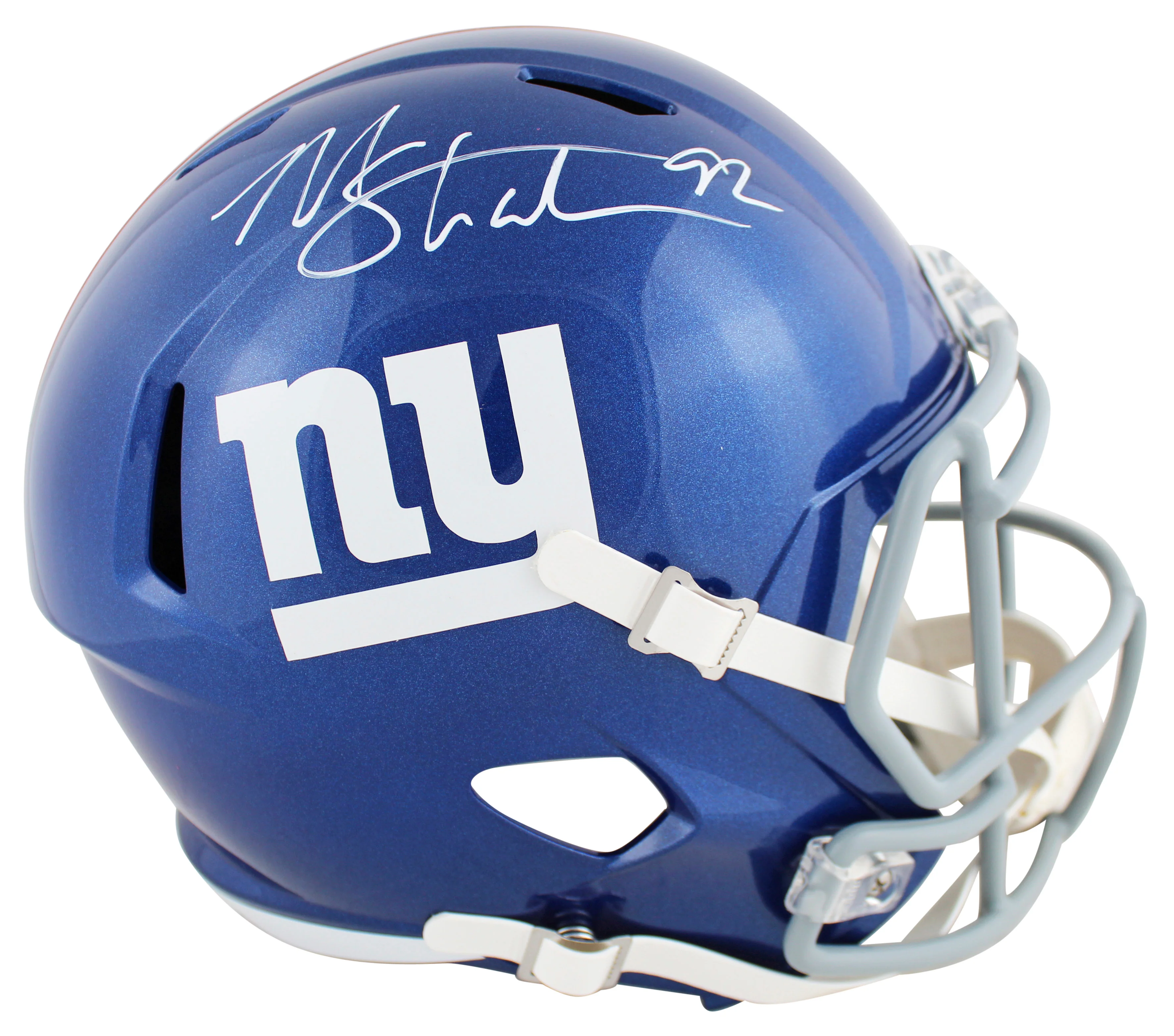 Giants Michael Strahan Signed Full Size Speed Rep Helmet w/ Case BAS Witnessed - Image 3
