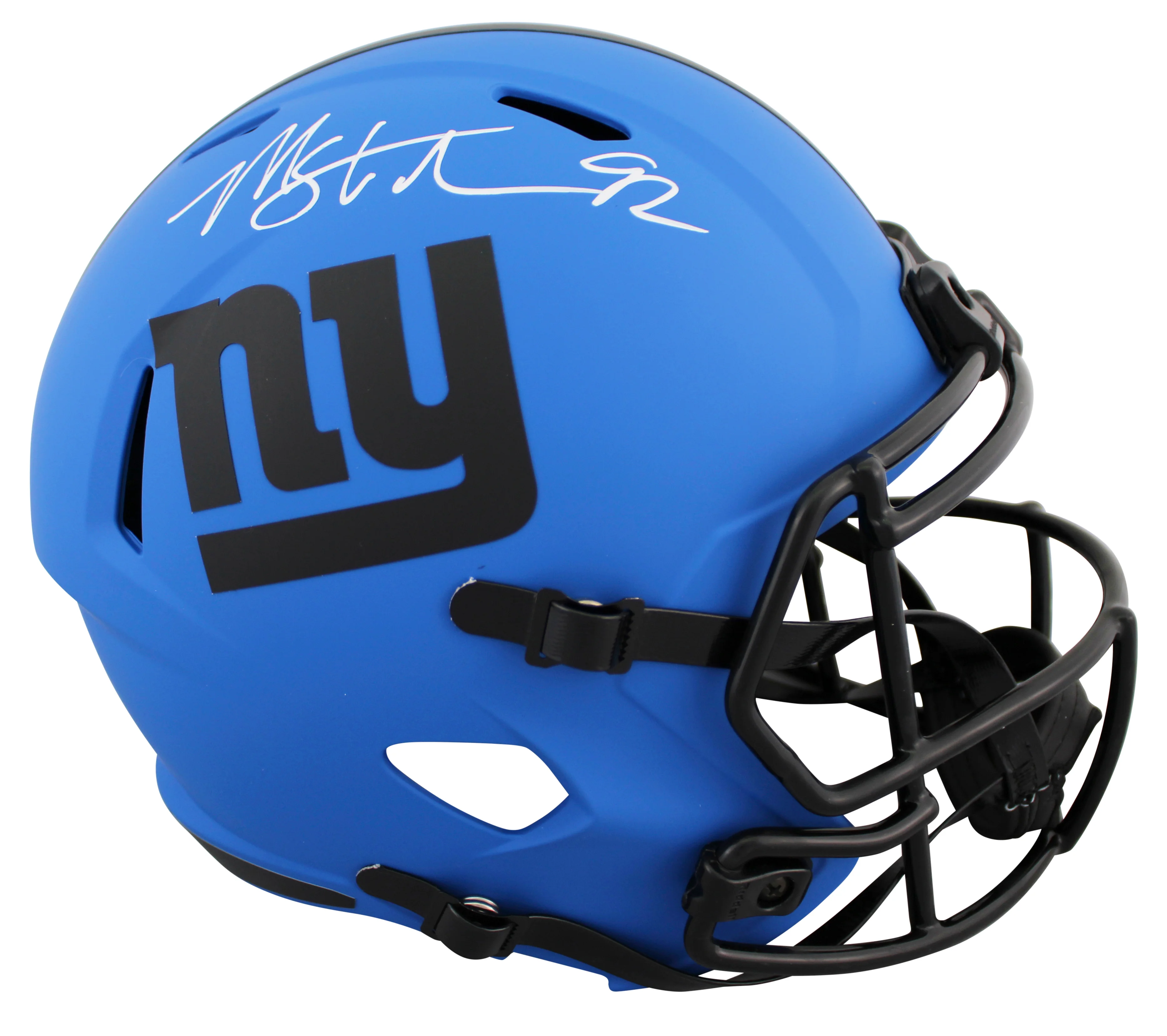 Giants Michael Strahan Signed Rave Full Size Speed Rep Helmet BAS Witnessed - Image 2